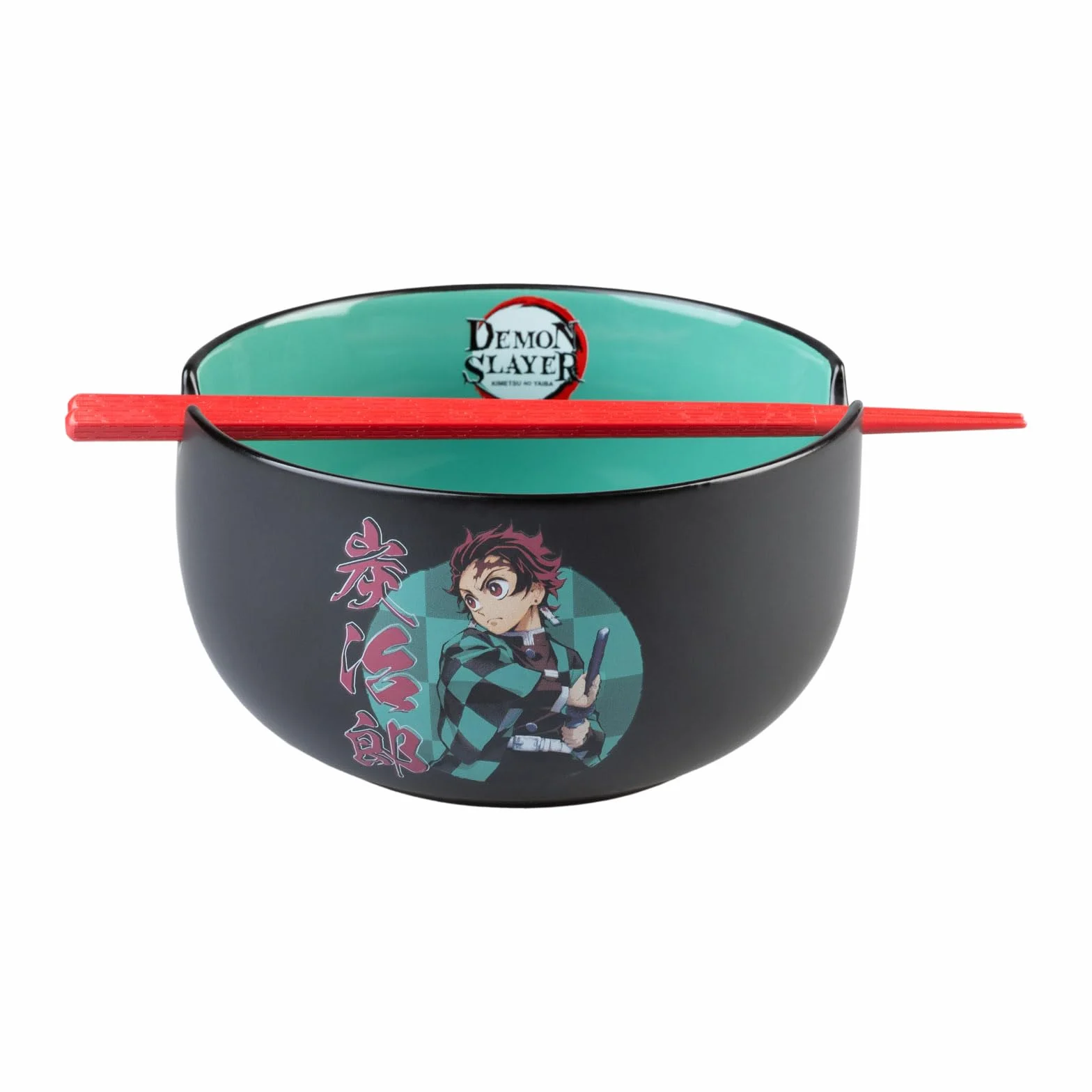 Grupo Erik Ramen Bowl Set With Chopsticks - Demon Slayer Manga Gifts | 31.7 oz - 900 ml, 6.5 x 3.5 inches - 16.4 x 9 cm Noodle Bowl With Chopsticks | Demon Slayer Merch