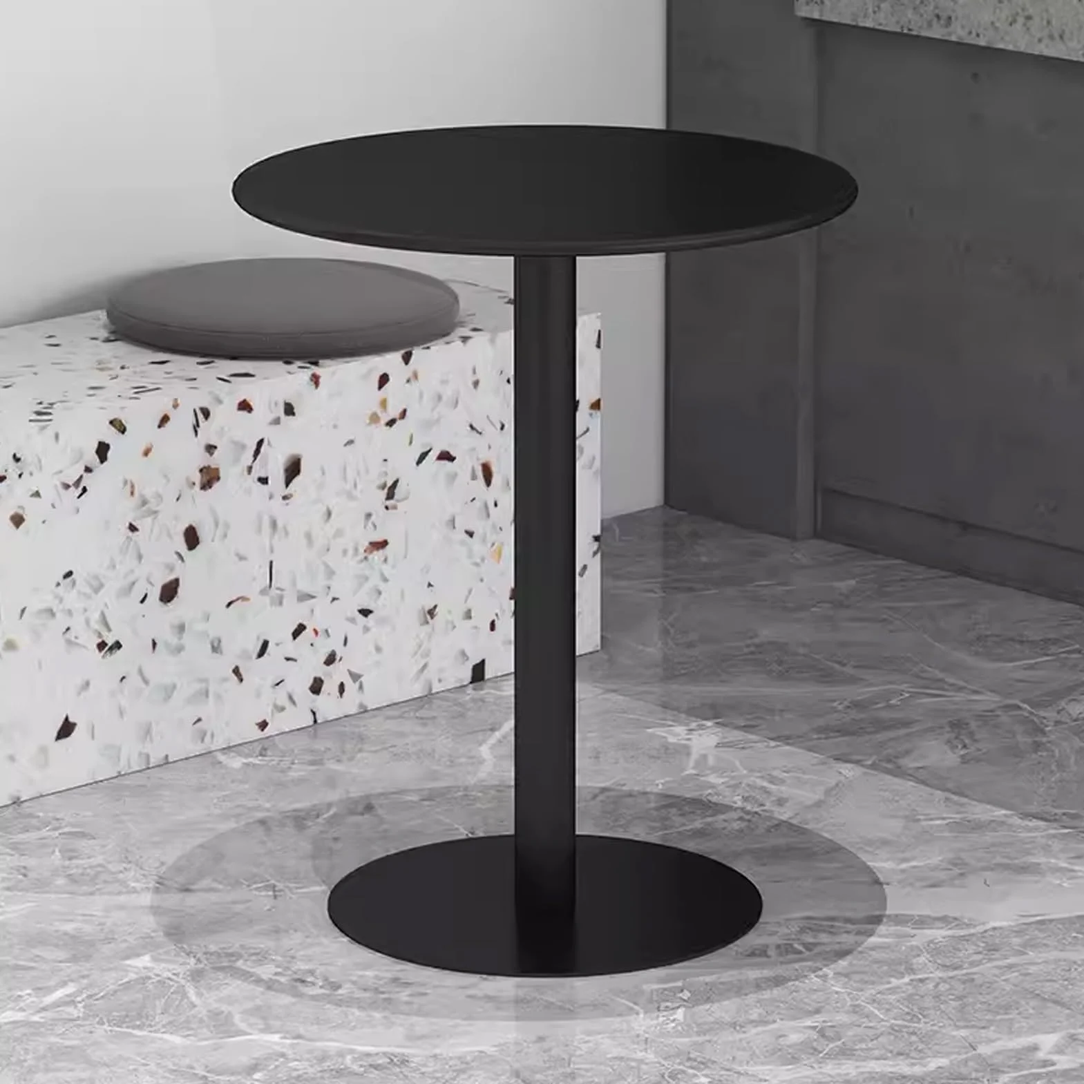 Nowoczesny okrągły metalowy stół barowy na koktajl kawa herbata jadalnia kuchnia biurko mały akcent stolik nocny do domu bistro pubu sofa stolik boczny/końcowy biały czarny złoty 70 x 70 x 104 cm