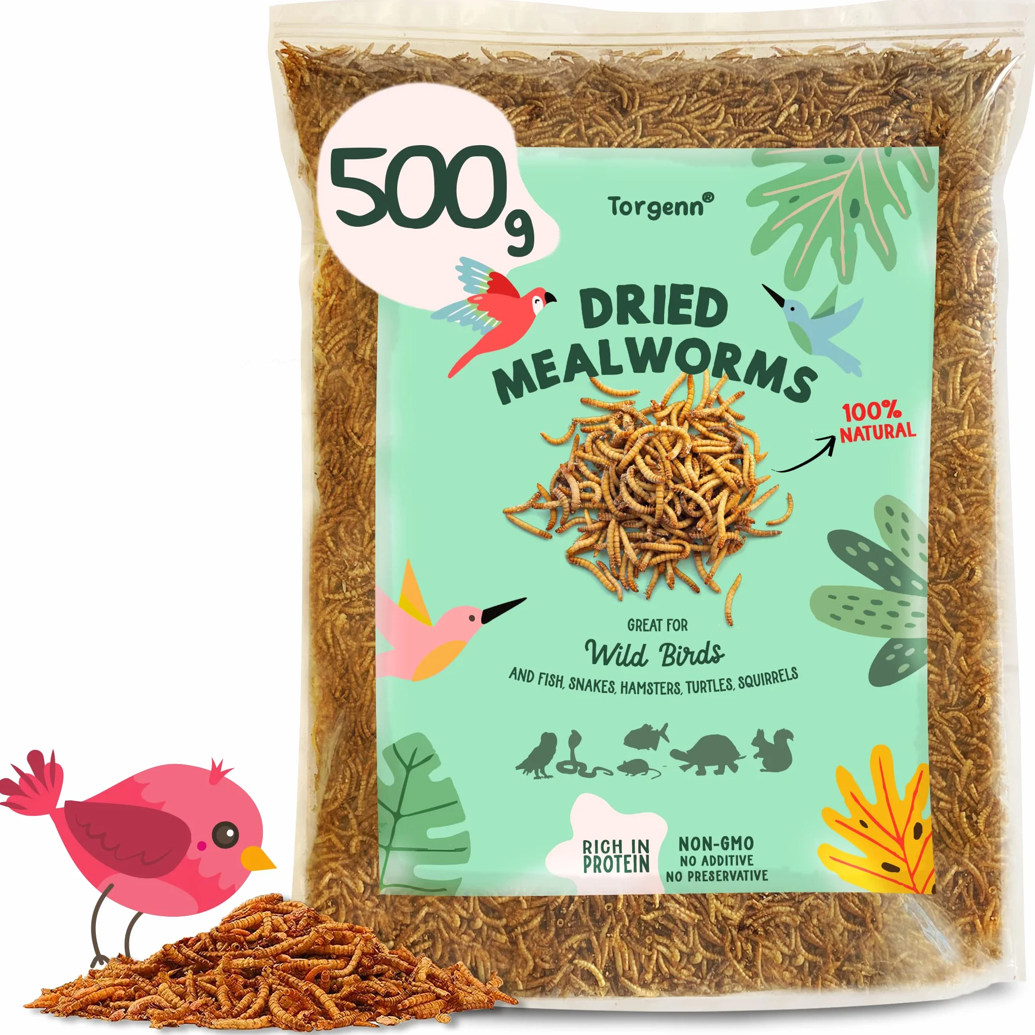 Suszone mączniki 500 g karma dla dzikich ptaków naturalna bez GMO