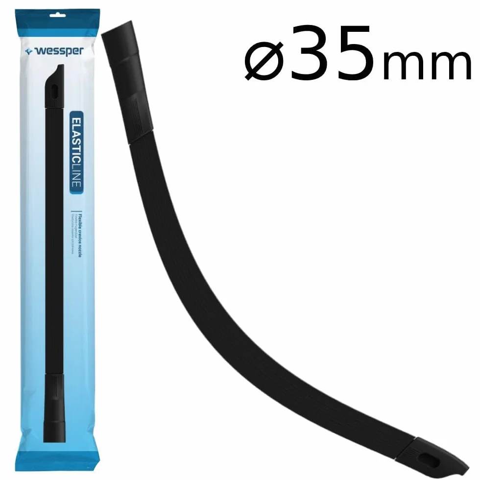 Wessper Elastyczna Ssawka Szczelinowa do Odkurzacza 60cm, 32-35mm | Kompatybitylna z Karcher Electrolux | do Czyszczenia pod Meblami i Siedzeniami Samochodowymi - Czarna