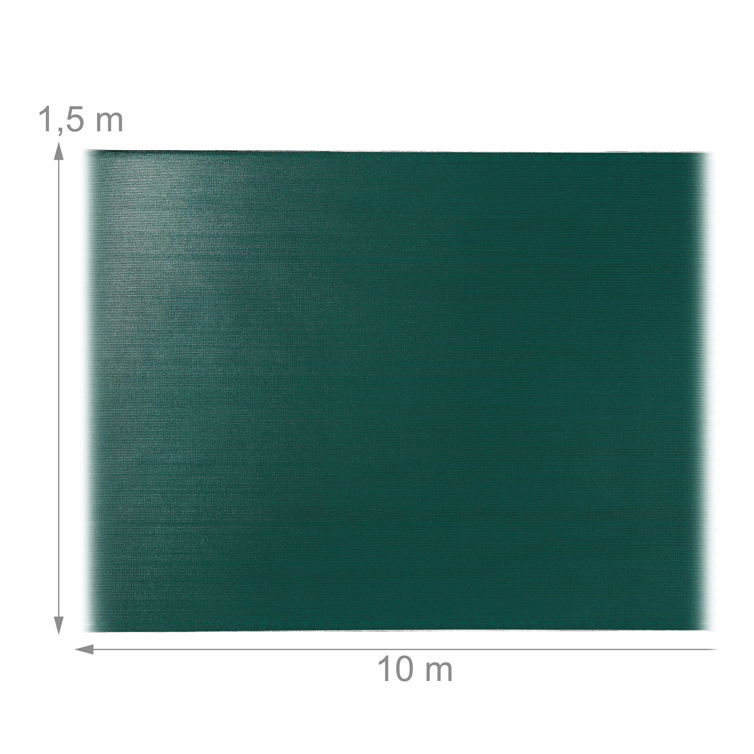Relaxdays Osłona ogrodzeniowa, osłona prywatności dla balustrady, tkanina HDPE, odporna na UV, 1,5 x 10 m, zielona