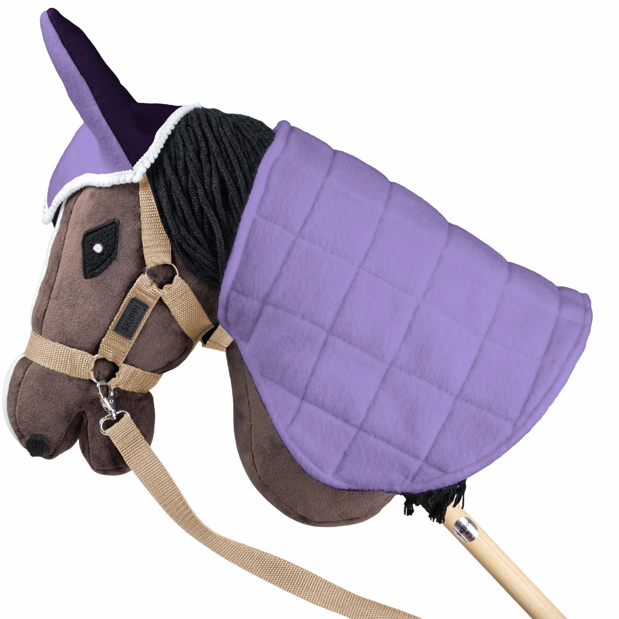 SKIPPI Kantar dla Hobby Horse - Beżowy, Wodze i 2 Futerka, Hobby Horse Akcesoria, Uniwersalny rozmiar
