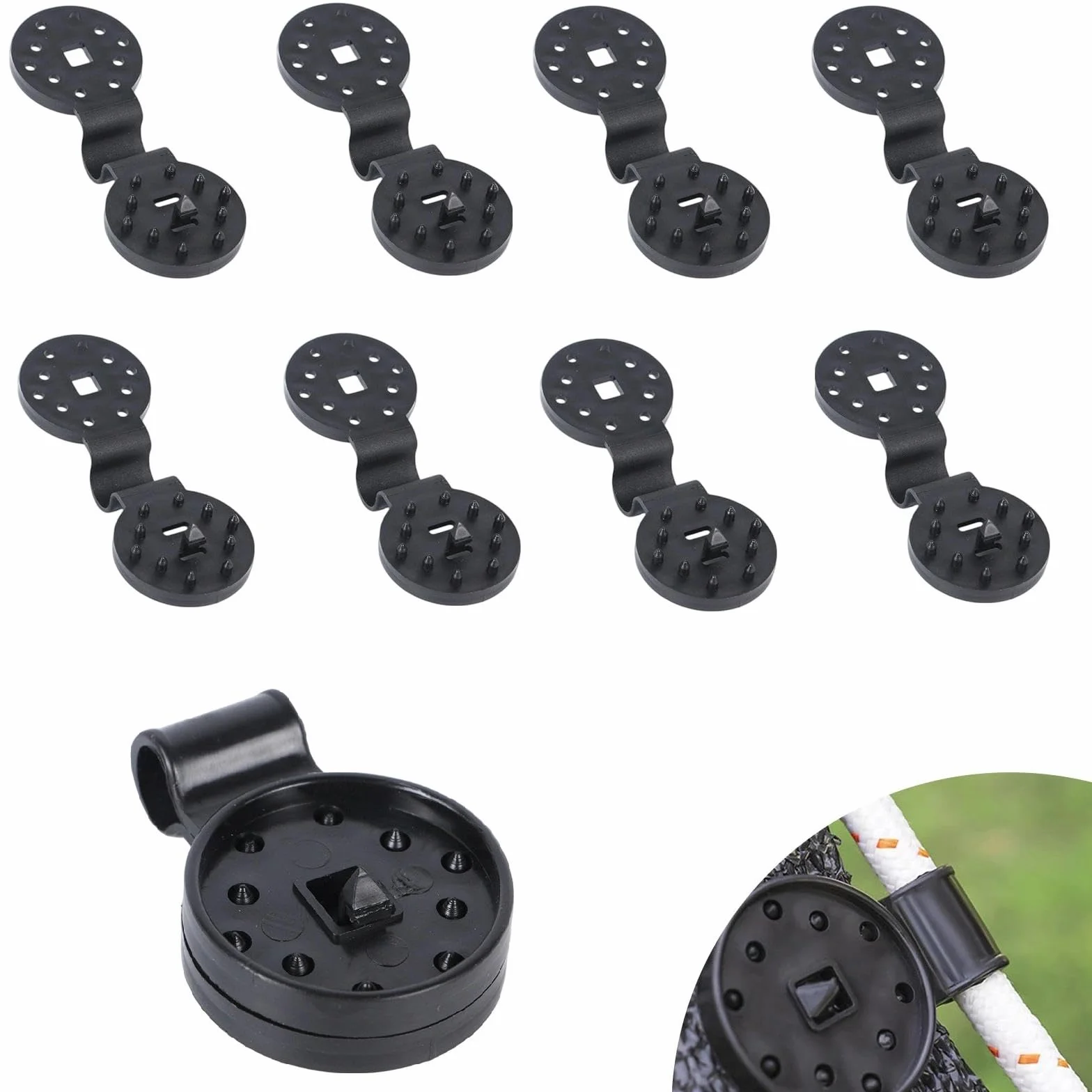 Klipsy do cieniowania, 100 sztuk, plastikowe klipsy do tkaniny ochronnej, łatwe rozkładanie, klipsy do siatki zacieniającej, antyoksydacyjne, odporne na warunki atmosferyczne, nadają się do
