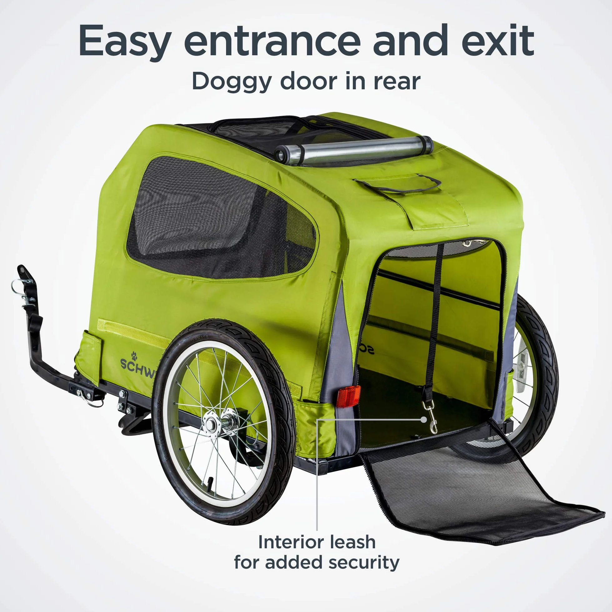 Schwinn Rascal Bike Pet Trailer, For Small and Large Dogs, Large, Grey