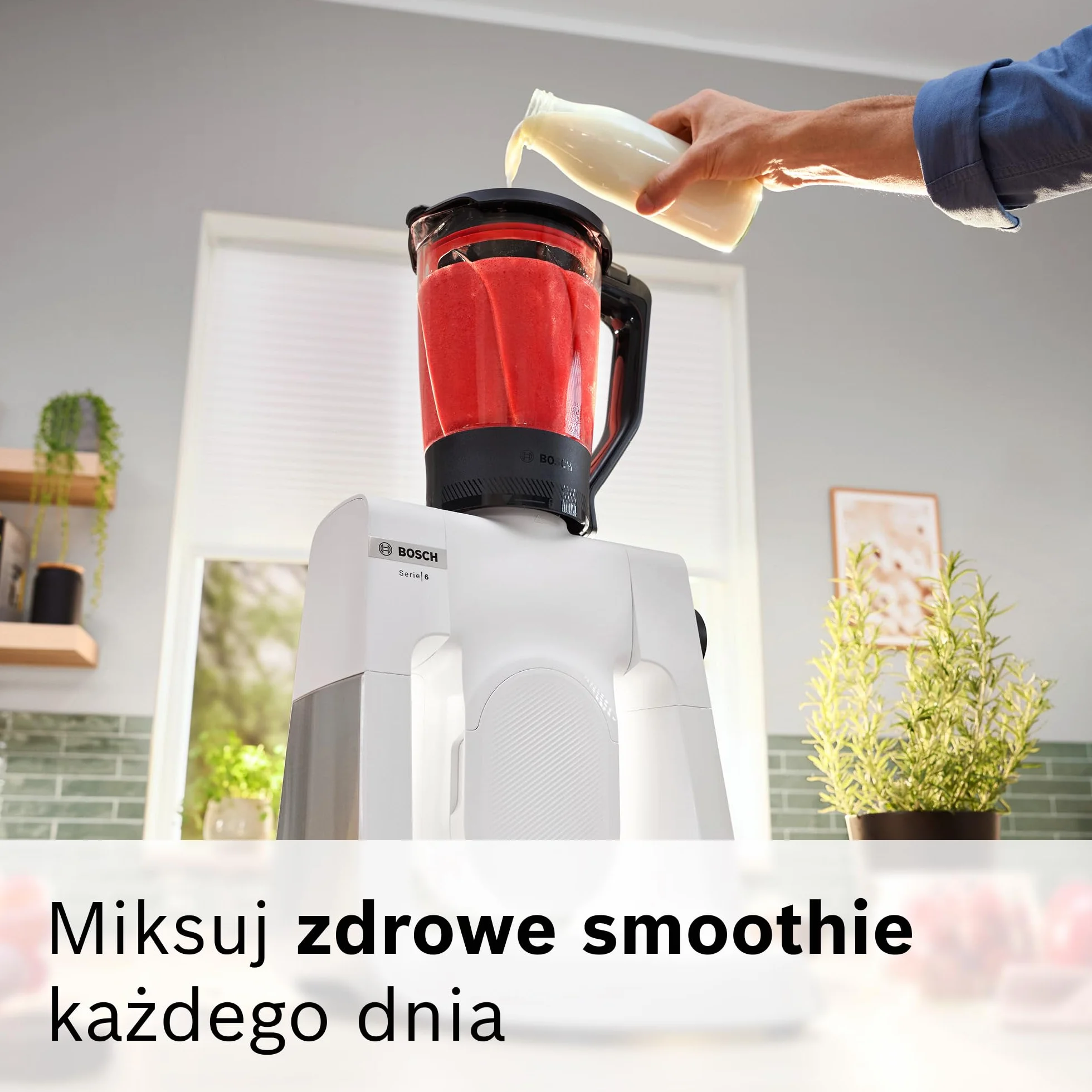 Bosch, robot kuchenny, Series 6, 1600 W, mieszanie planetarne 3D, zestaw cukierniczy, tarka wielofunkcyjna, szklany blender ThermoSafe, biało-srebrny ze stali nierdzewnej, MUMS6EW22
