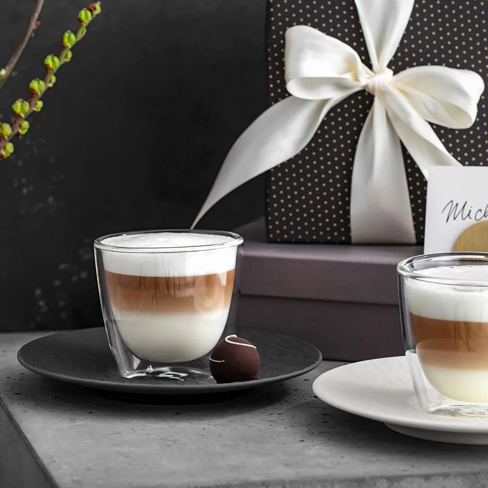 Villeroy und Boch Manufacture Rock Blanc spodek do kawy z mlekiem, 17,3 cm, porcelana premium, biały