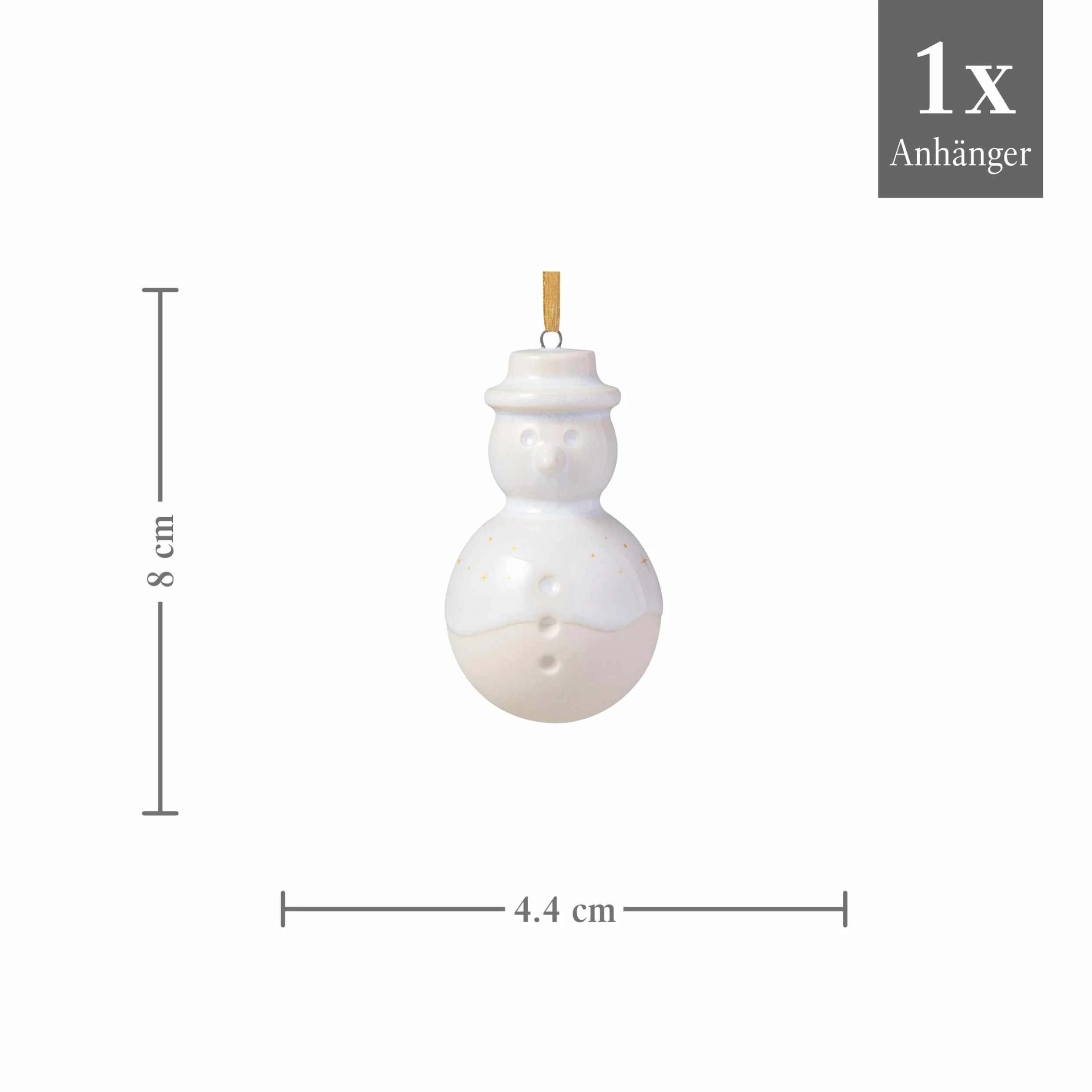 like. by Villeroy & Boch – Winter Glow ozdoba bałwanek, dekoracja świąteczna z porcelany Premium, ozdoba choinkowa, 4,5 x 4,5 x 8 cm