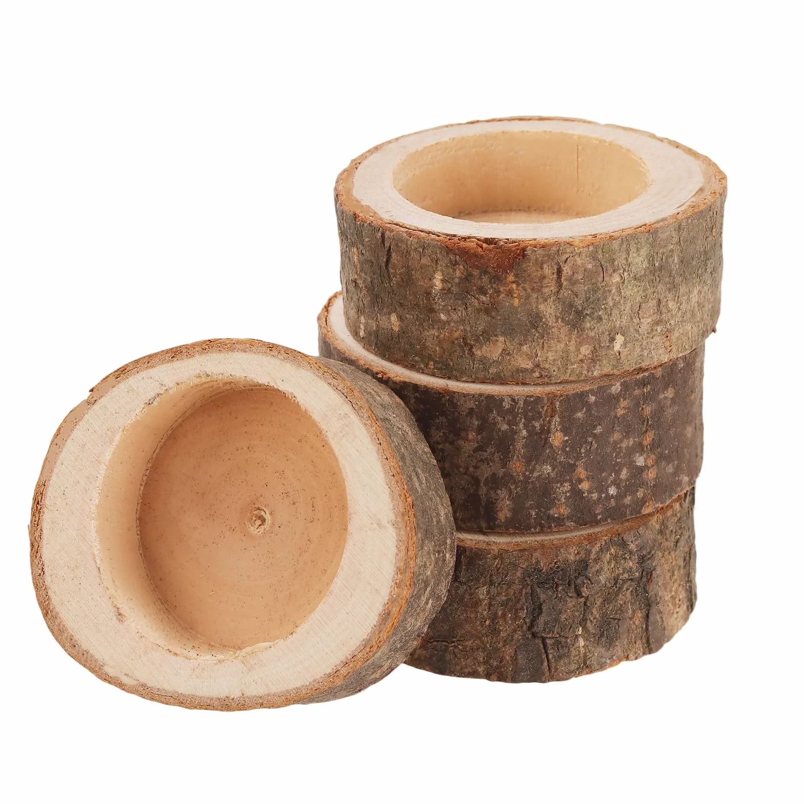 30 sztuk drewnianych świeczników na podgrzewacze, 6 cm, wysokość 2,5 cm, z naturalnego drewna, okrągłe, na wesele, urodziny, Boże Narodzenie, dekoracja stołu
