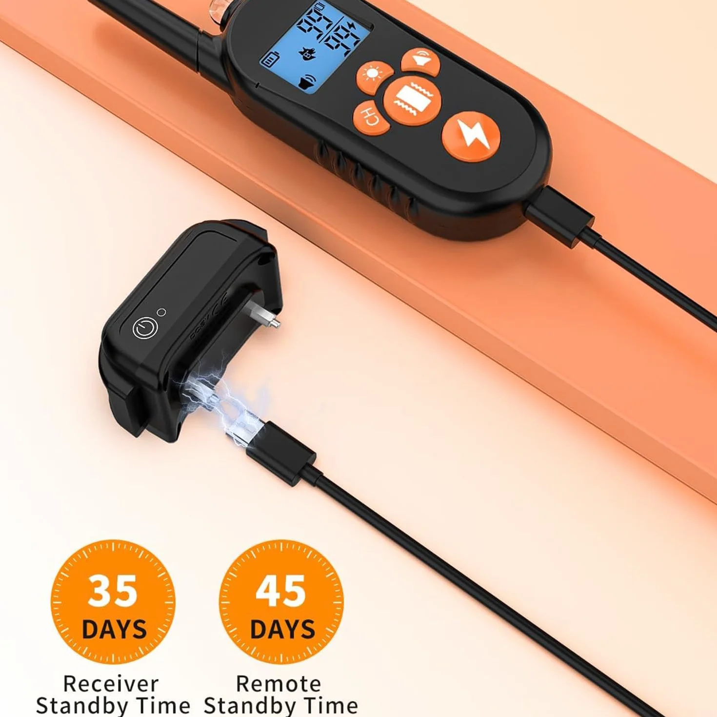 Obroża treningowa dla psa 2500FT IPX7 wodoodporna z 4 trybami