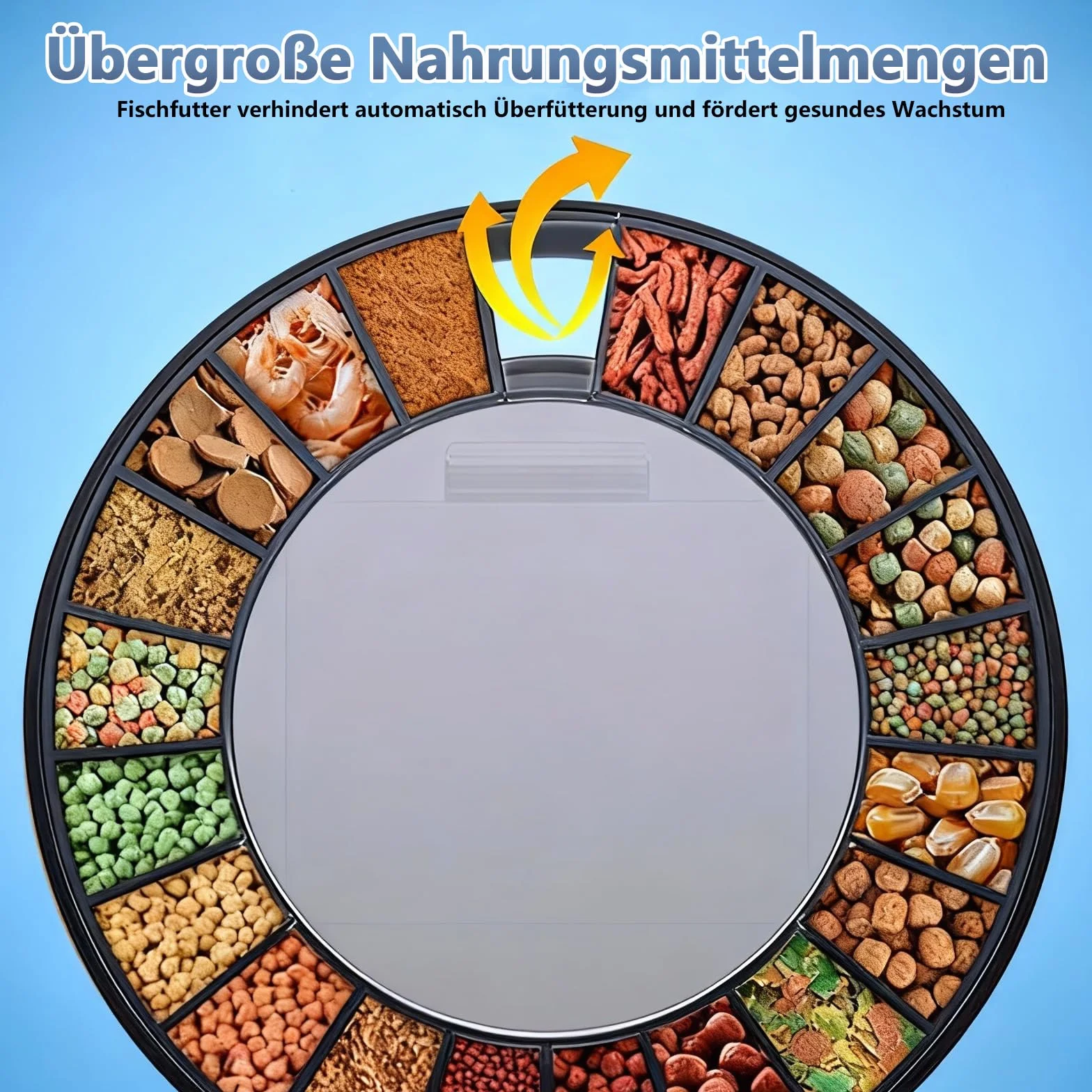 Automatyczny karmnik do akwarium z timerem, regulowany, na granulat, zasilanie bateryjne