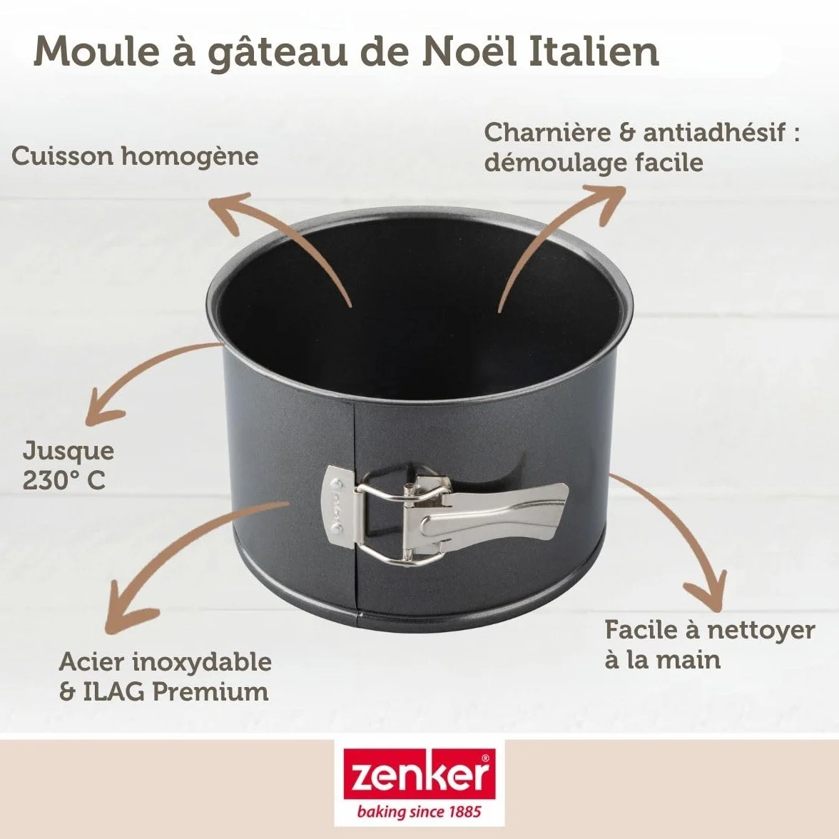 Zenker Tortownica bardzo wysoka, średnica 18 cm, czarna metaliczna blacha stalowa z powłoką zapobiegającą przywieraniu, idealna do wysokich tortów i włoskich panettone, wyprodukowana w Niemczech