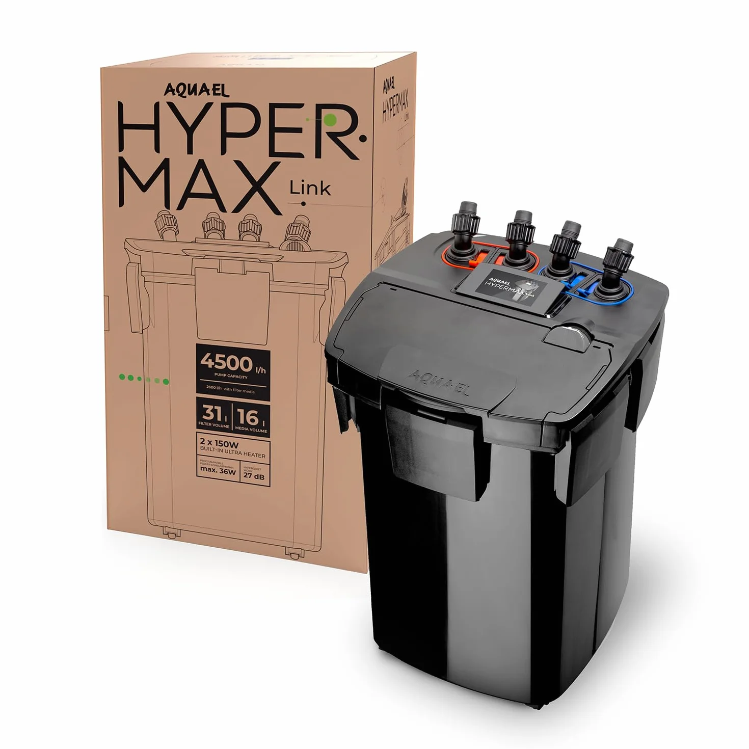 Filtr HYPERMAX LINK - Kontroluj świat pod wodą | filtr zewnętzrny do akwariów słodkowodnych 200-1500 l | 4500 l/h | 18-36 W