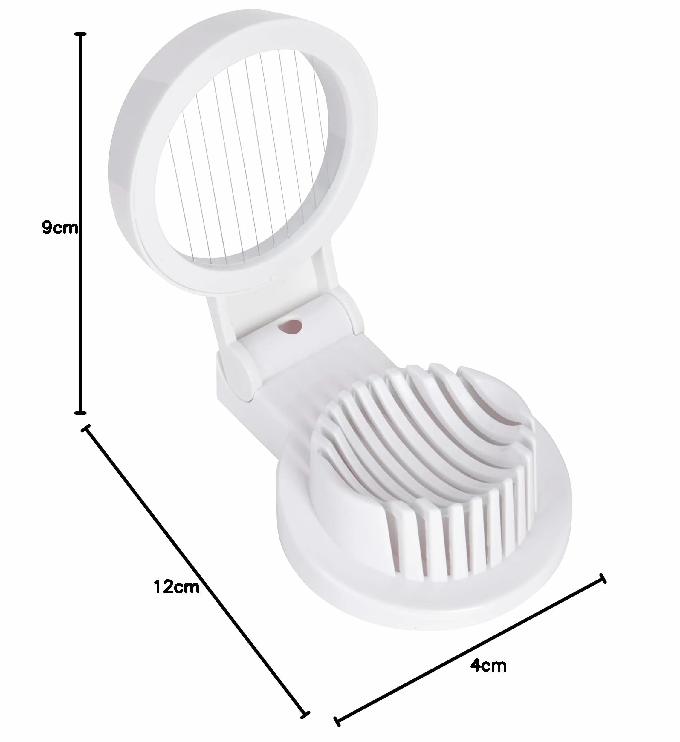KitchenCraft Krajalnica do jajek, wielofunkcyjna krajalnica do jajek, tworzywo sztuczne z drutem ze stali nierdzewnej, 12 x 9 x 4 cm, biała