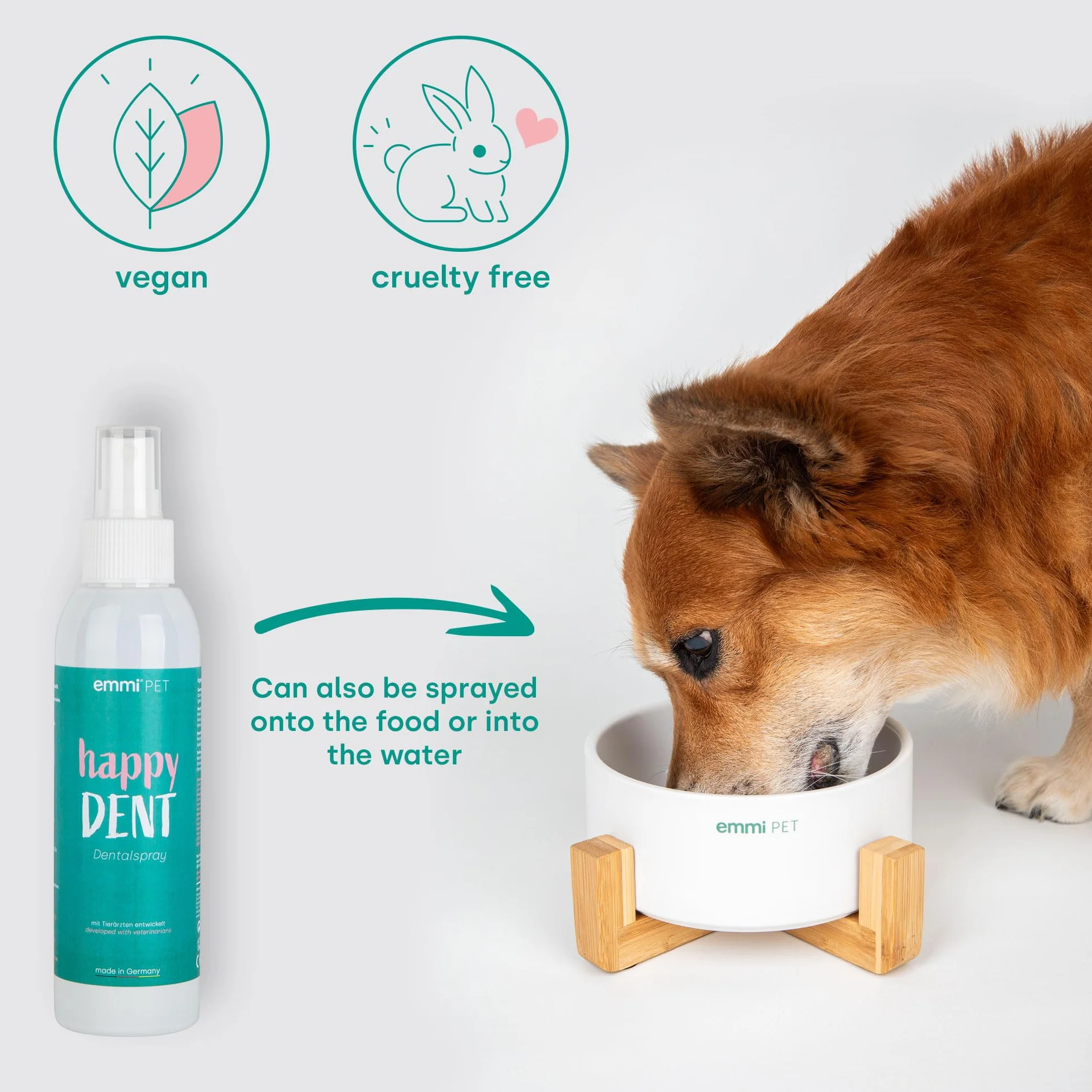 Emmi-pet Dentalspray dla psów Pielęgnacja zębów Zmniejsza kamień nazębny Wegański naturalny