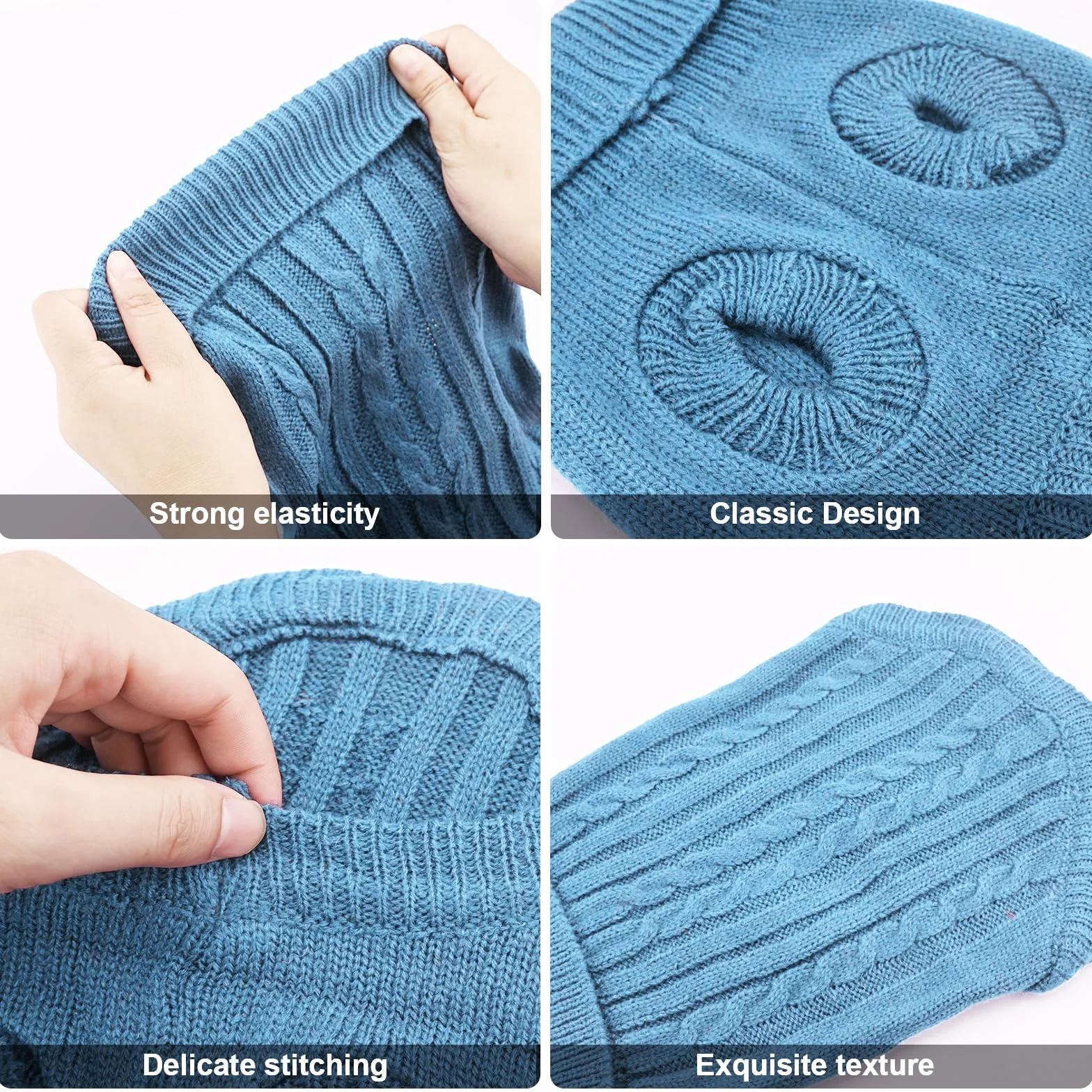 PLUSHCEWT Ciepły sweter dla szczeniaka, niebieski golf, sweter dla szczeniaka, miękkie, wygodne ubrania dla psów, dzianinowy pulower dla psa, miękki golf, ubrania dla psów, kamizelka, dzianinowy