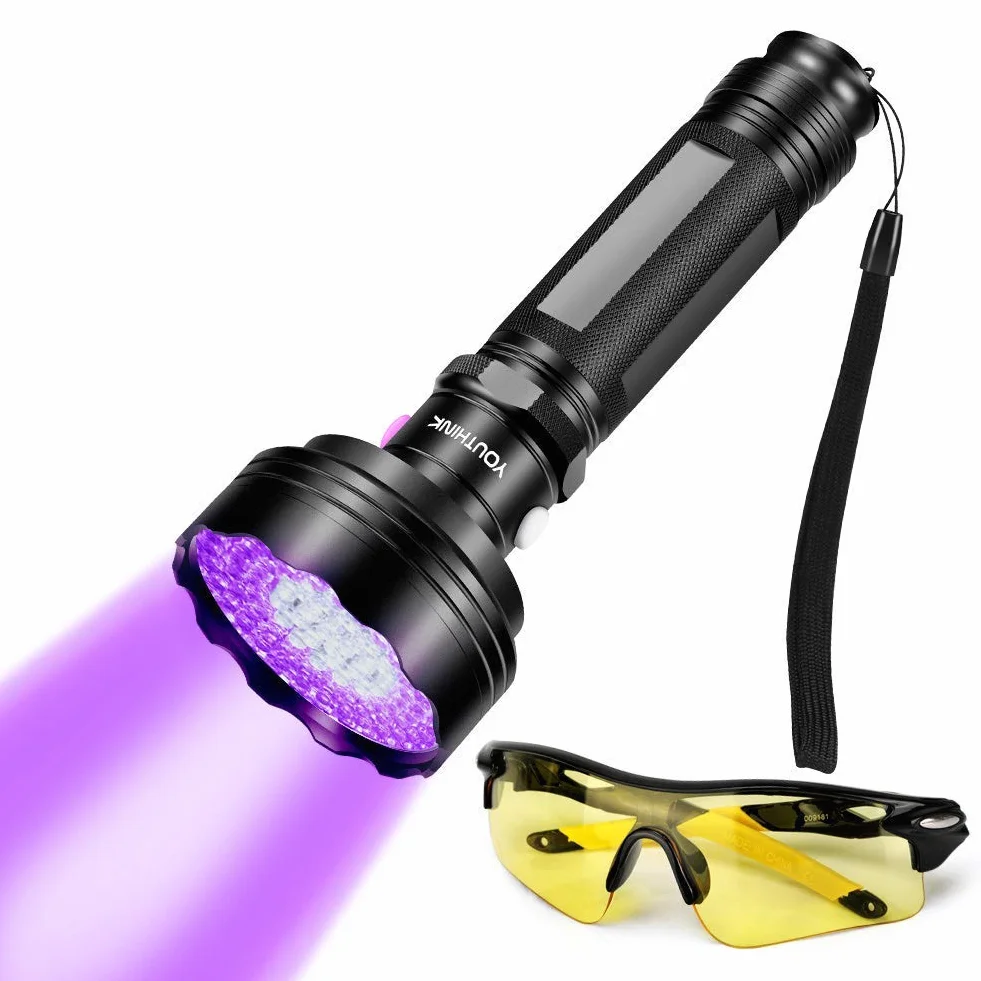 YOUTHINK latarka UV 100 diod LED wykrywacz moczu dla zwierząt domowych czarne światło