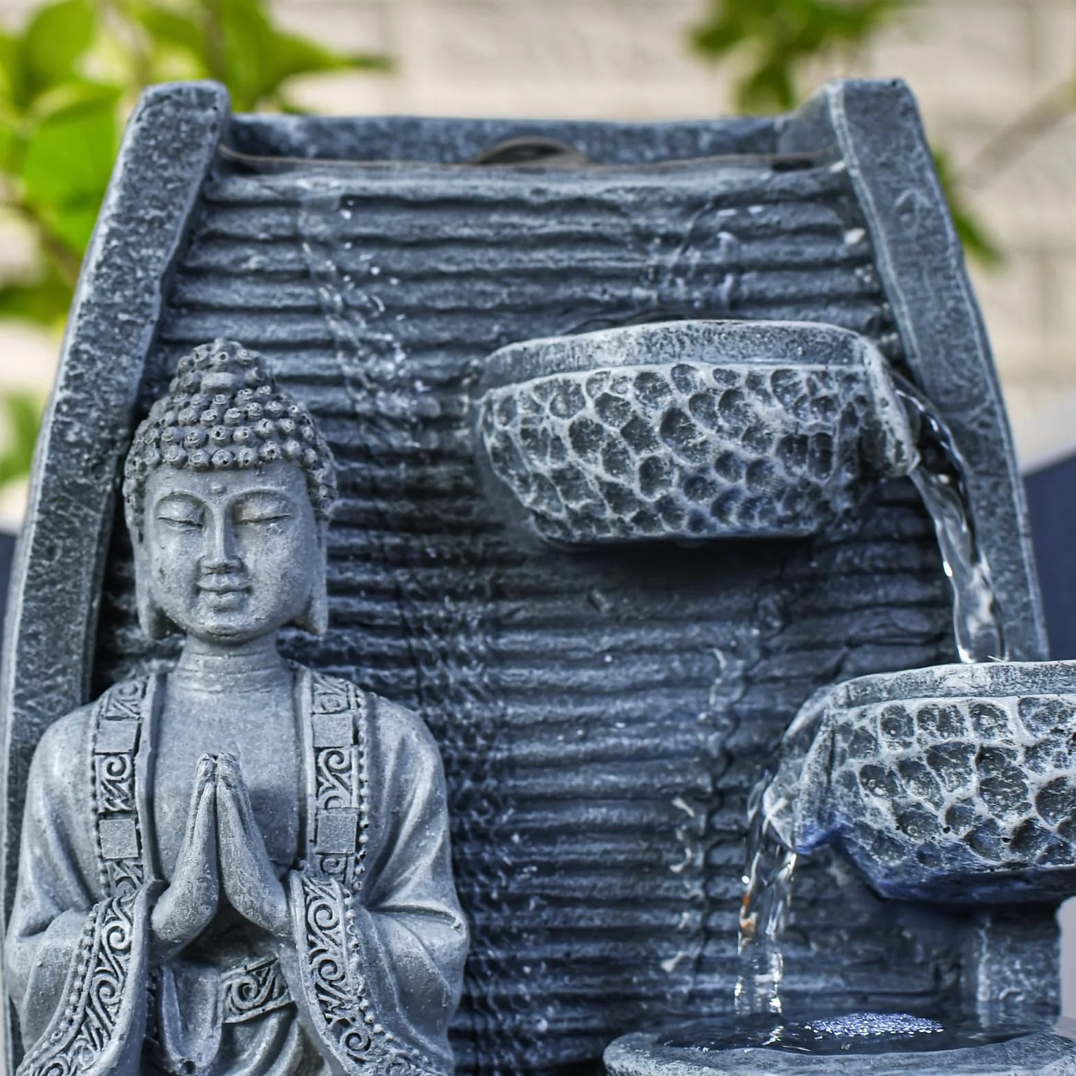 Fontanna pokojowa Feng Shui mądrość oświetlenie LED 24 cm