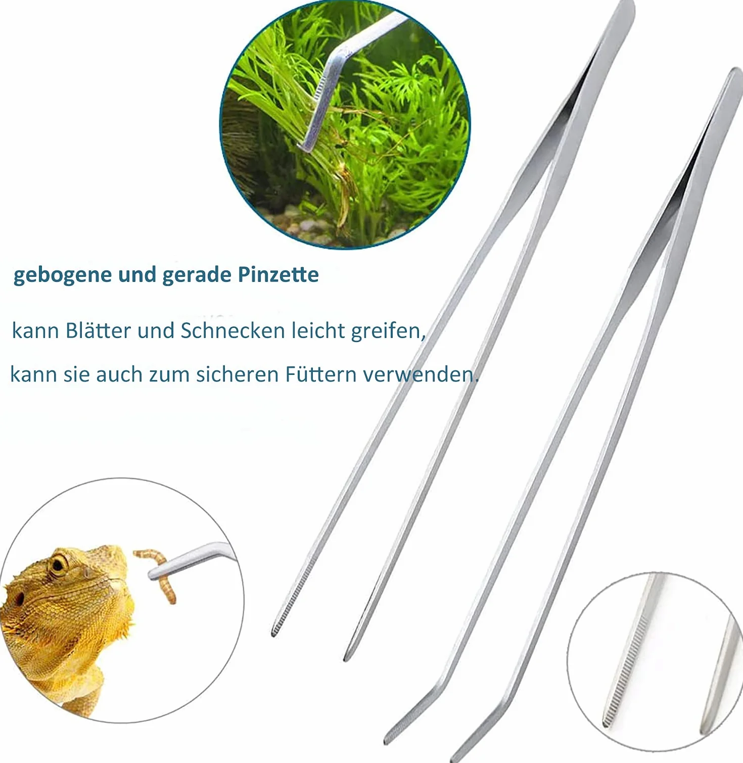 Capetsma Aquascaping Tools, długie narzędzia ze stali nierdzewnej, zestaw startowy do akwarium