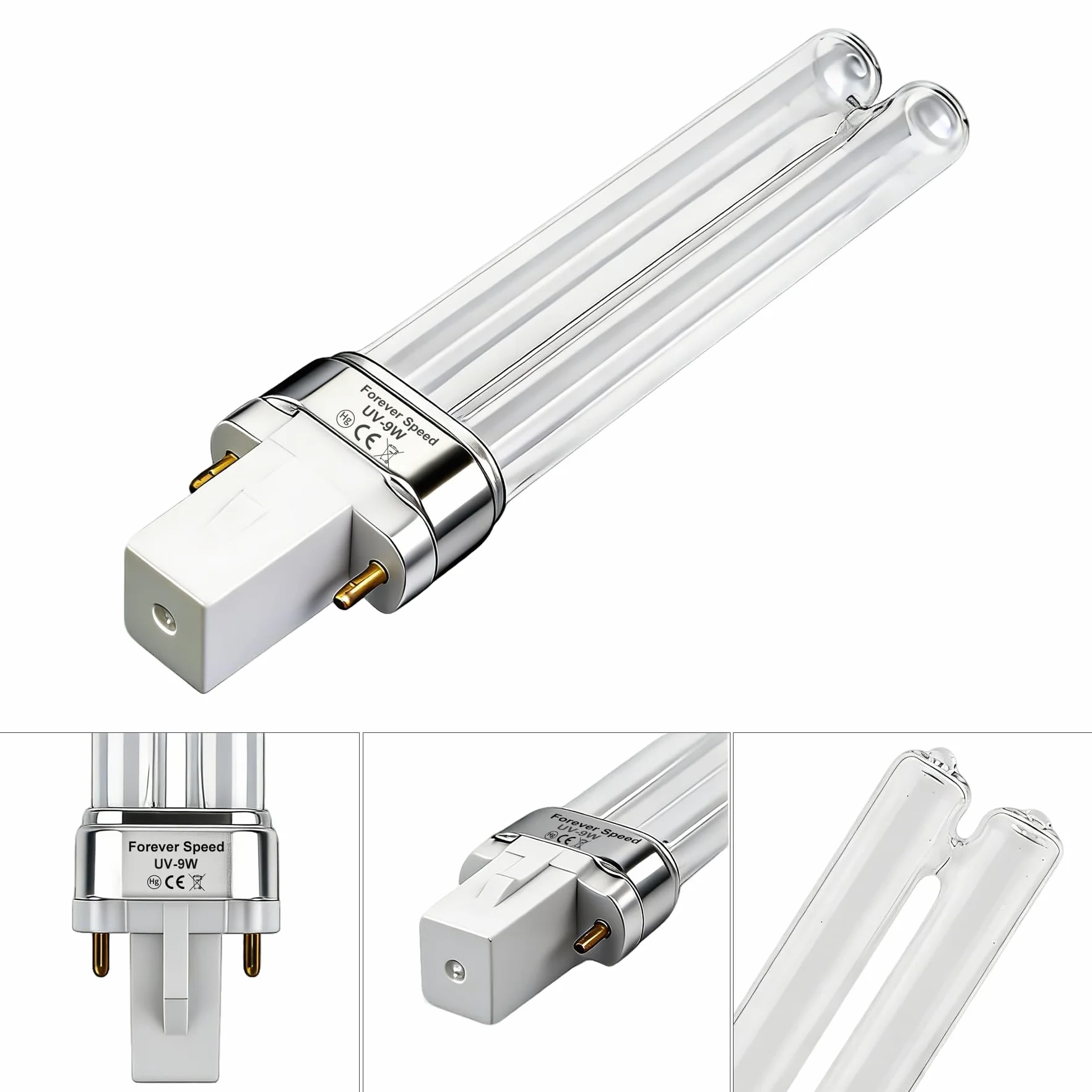 Forever Speed Lampa zastępcza UVC / rurka - kompaktowa lampa UV / rurka do UVC, oczyszczacz stawu - jednostka filtra światła, gniazdo G23 (9W)