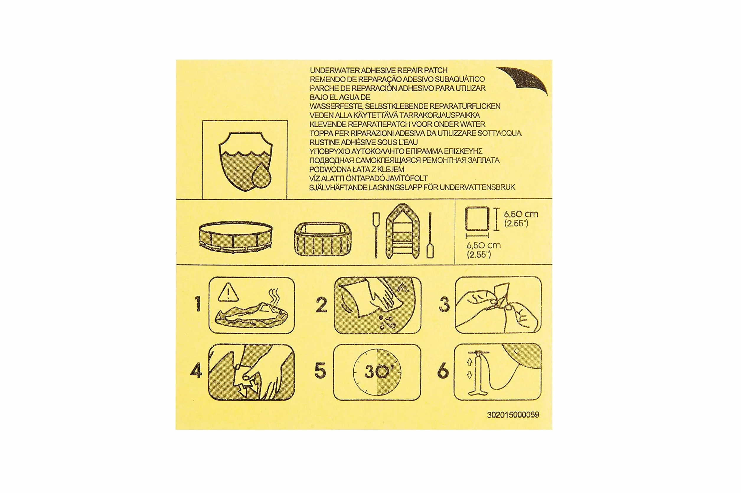 Bestway Wodoodporne, samoprzylepne łatki naprawcze 6,5 x 6,5 cm, 10 sztuk