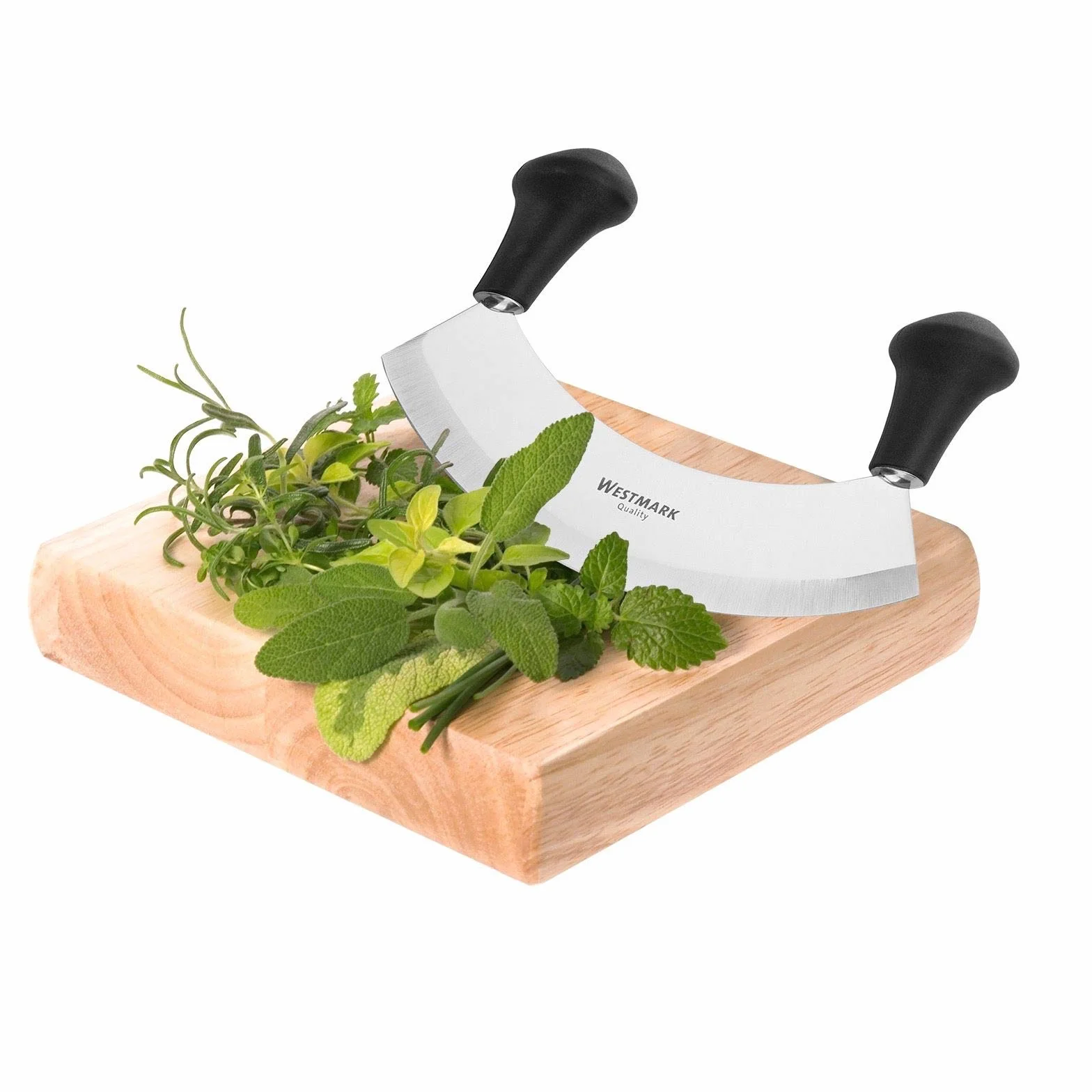 Westmark Nóż do siekania ziół, Z 1 ostrzem, Długość: 17 cm, Stal nierdzewna/tworzywo sztuczne, Srebrny/Czarny, 12932270