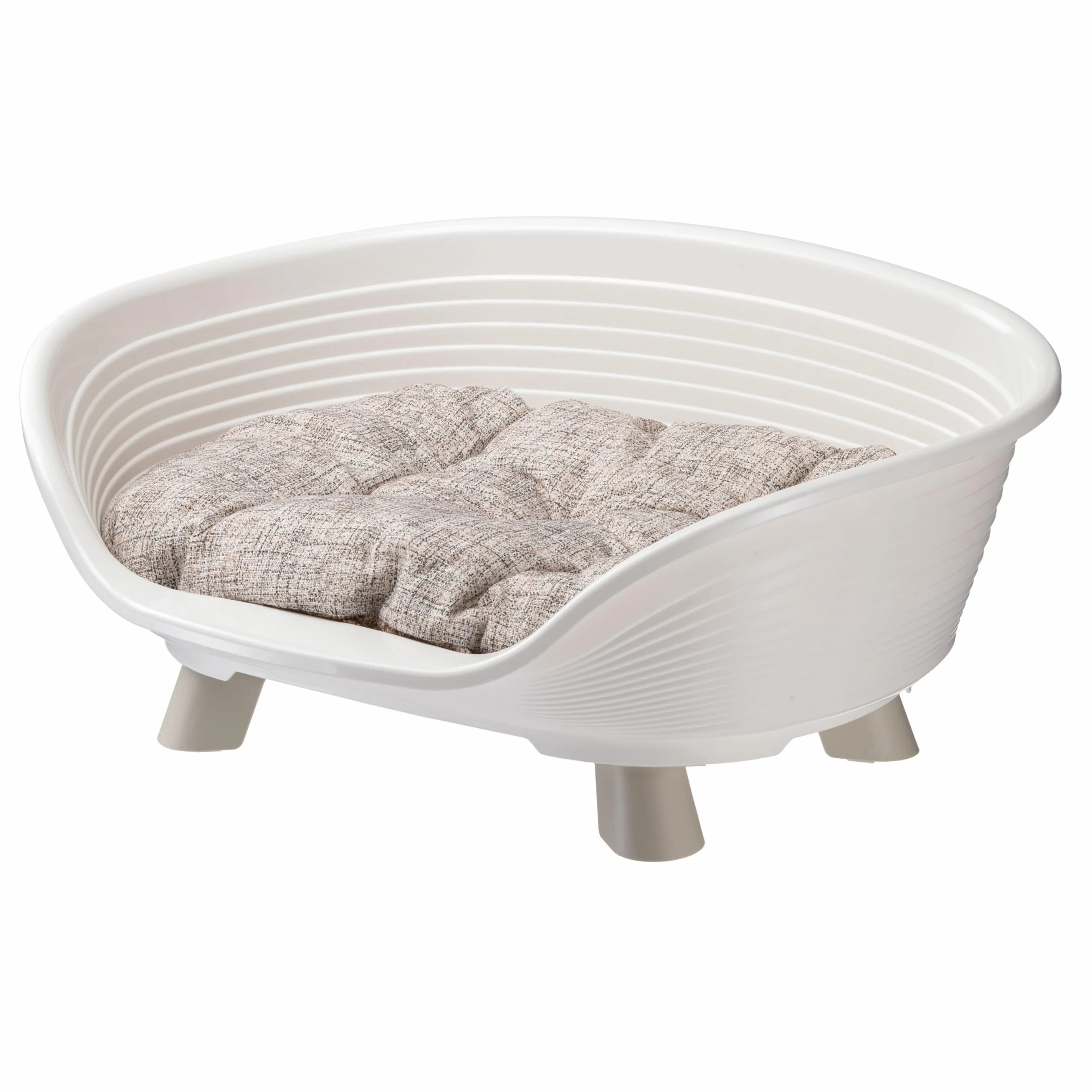Ferplast Legowisko dla Psa i Kota z Bawełnianą Poduszką - Podwyższone, Oddychające i Antypoślizgowe - Kosz dla Kota THRONE 61,5 x 45 x wys.