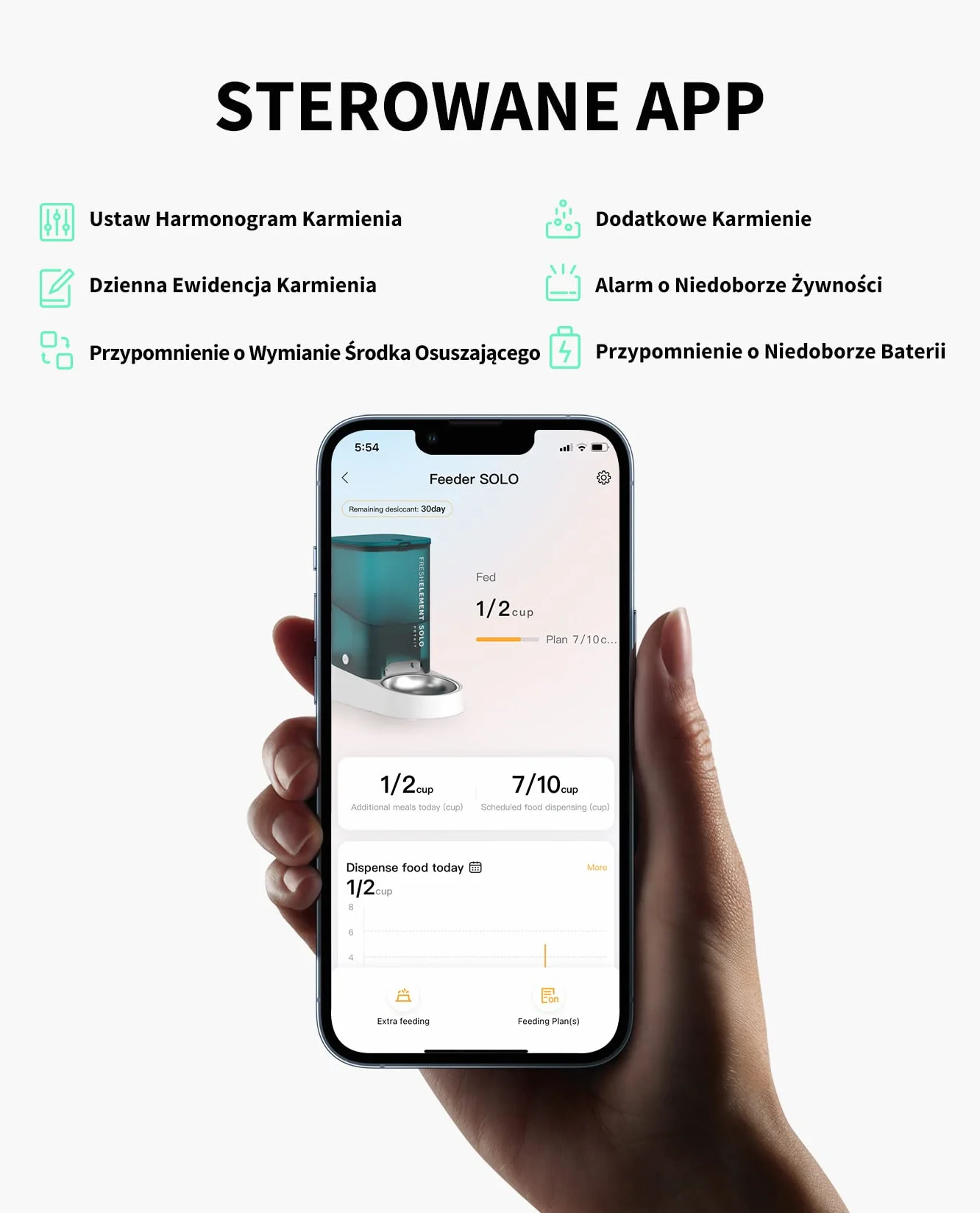 PETKIT Automatyczny Dozownik Karmy 3L WiFi Kontrola APP Miska Stal Nierdzewna Jasnoszary