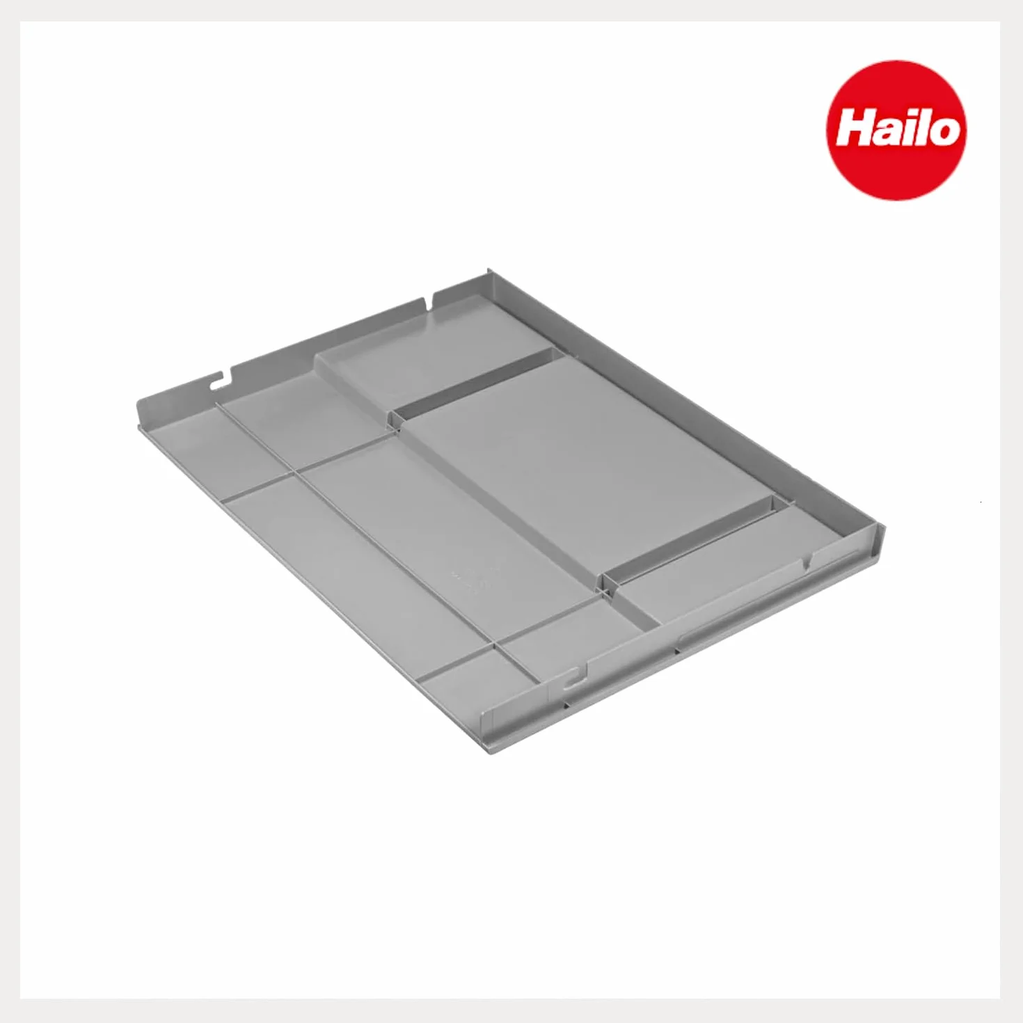 Hailo Dno stołu 1109749 | do szafek o szerokości 60 cm | wielofunkcyjna pokrywka z tworzywa sztucznego w kolorze szarym | wkładane półki maks. 5 kg