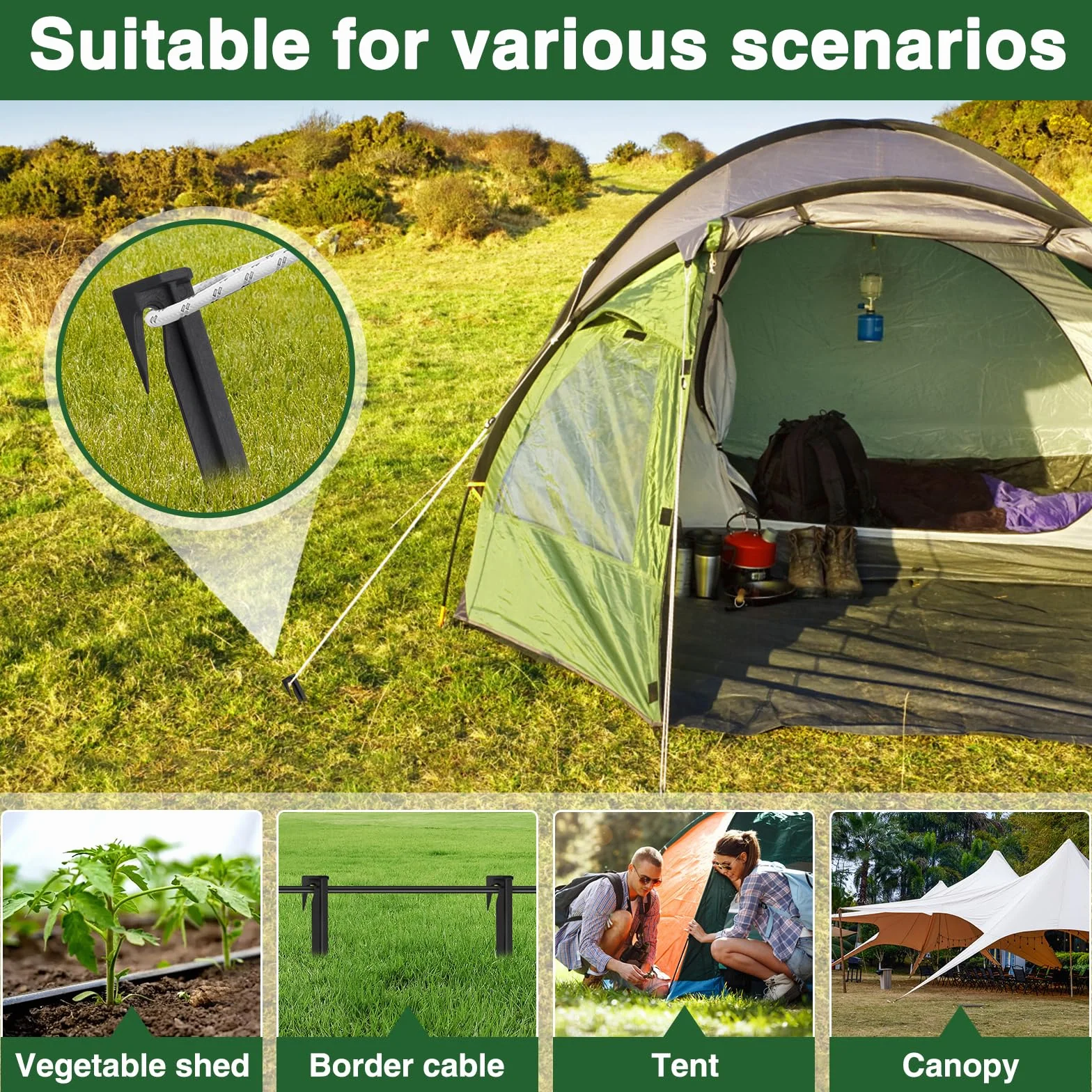 100 sztuk śledzi do kosiarki robotycznej, kotwice ziemne do mocowania przewodu ograniczającego kosiarki robotycznej, kompatybilne z Bosch, Gardena, Husqvarna, Worx, Yard Force