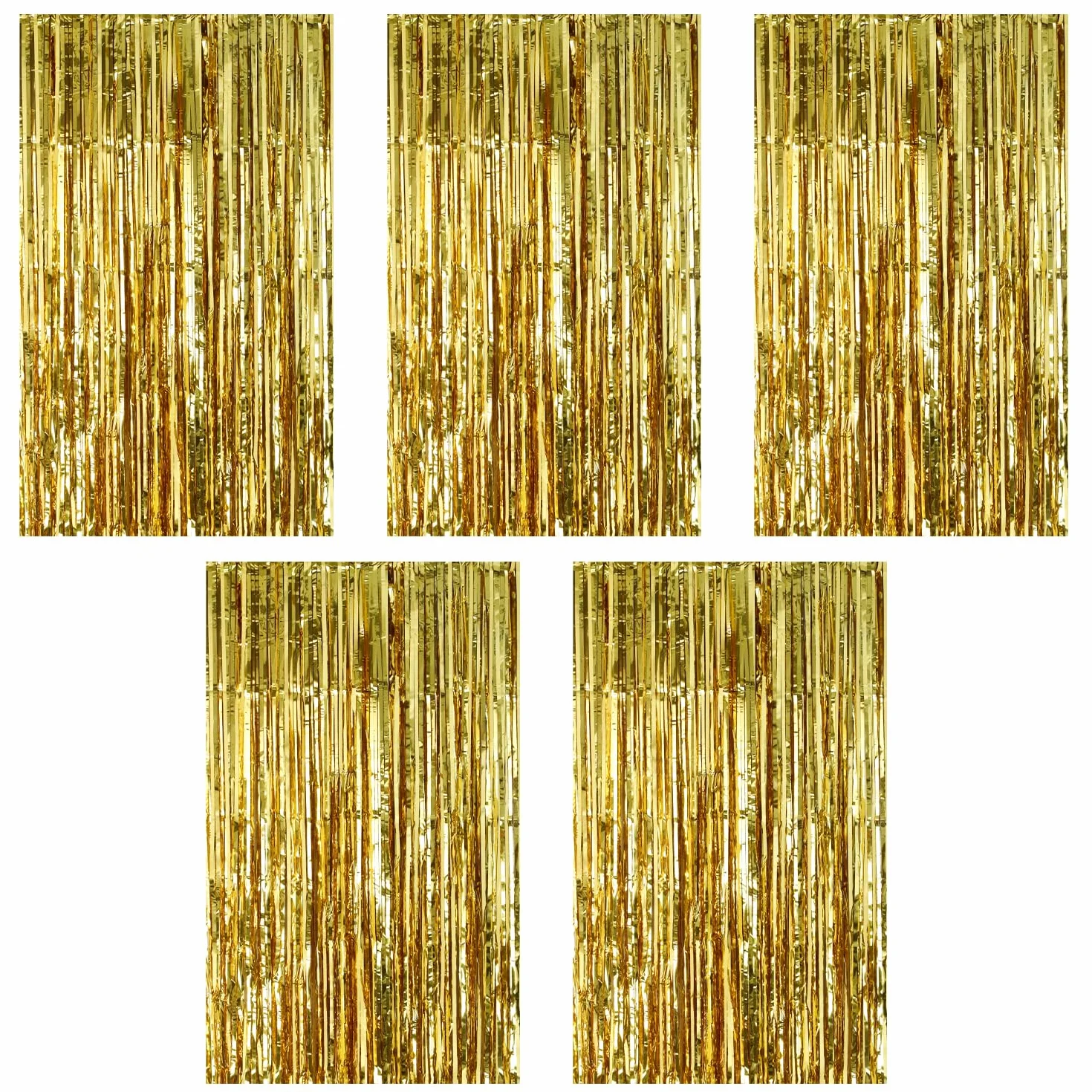5 sztuk lamety, złote, błyszczące, foliowe, zasłony, 1 x 2 m, brokatowa zasłona, lameta, brokatowa, na choinkę, urodziny, festiwale, imprezę, dekoracja sceniczna