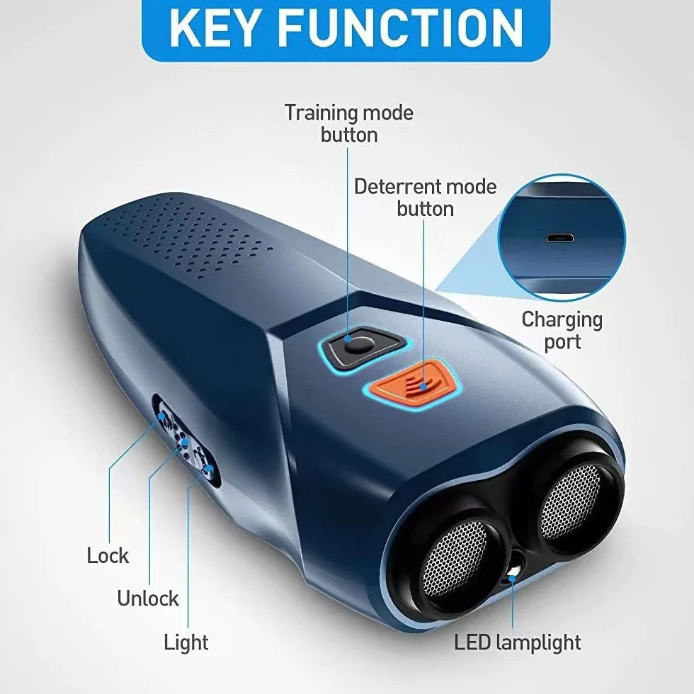 PET Trainer silbato de perro ultrasónico con linterna LED recargable 25 pies