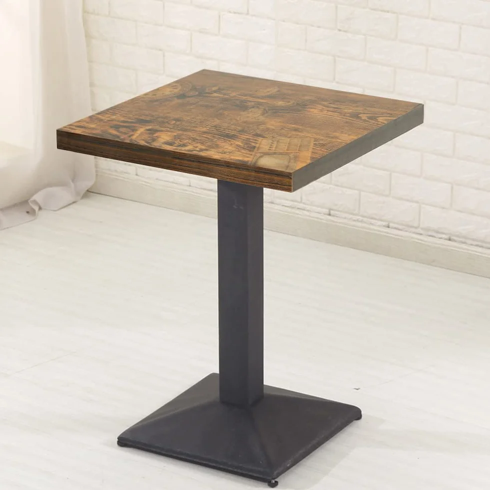 Retro Industrial Stolik jadalny, Wysokość 75 cm, Kwadratowy stół kuchenny, stół kuchenny z metalu i drewna, Stół bistro dla 1-4 osób (typ B)