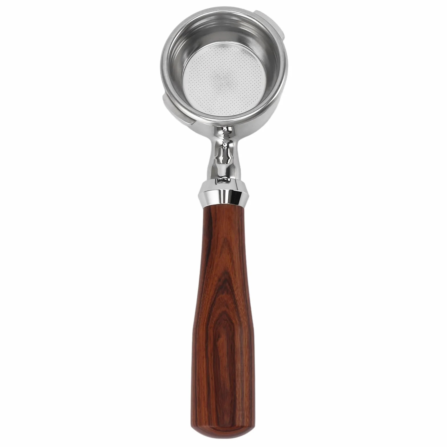 Kolba Bez Dna do Ekspresu do Kawy, 58 mm, Drewniana R?czka R¨®?ana, Profesjonalna z Podw¨®jnymi Uszami, Klasyczna