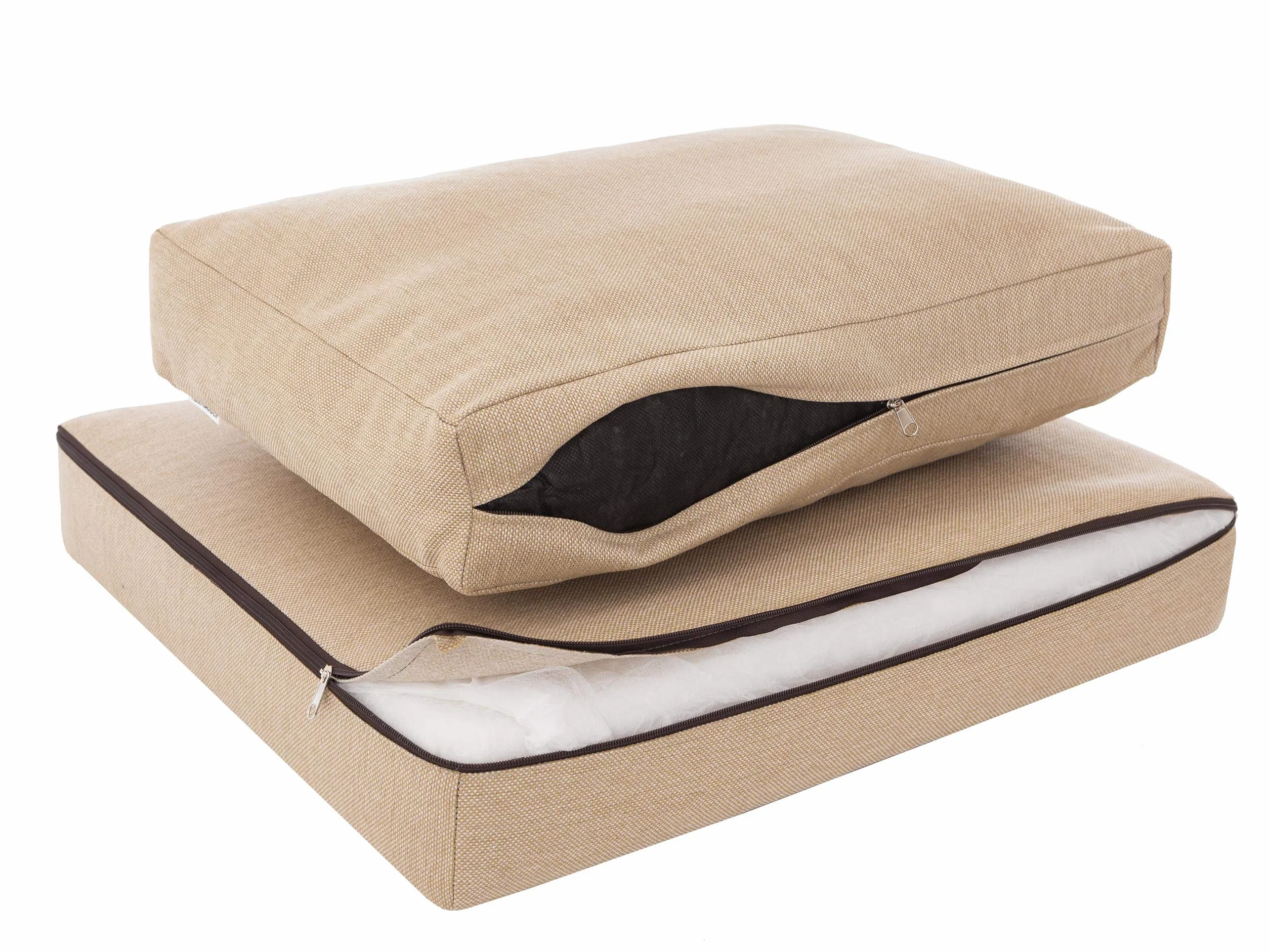 PillowPrim Zestaw poduszek na fotel rattanowy / wiklinowy, oparcie siedzenia, poduszka do siedzenia, do użytku na zewnątrz, poduszka do siedzenia, krzesło rattanowe, 60 x 55 x 40 cm, kolor beżowy