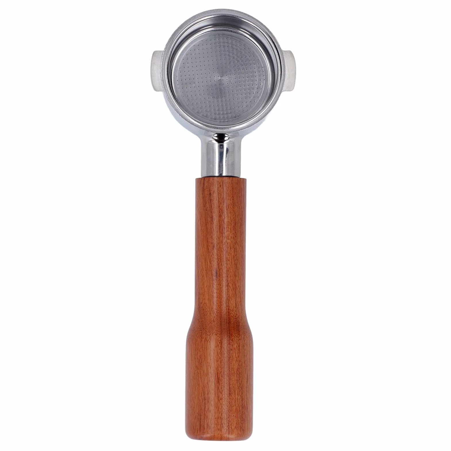 Uchwyt filtra 51 mm, 2 uszy, bez dna, bez dna, uchwyt filtra do kawy z uchwytem, ze stali nierdzewnej, bez dna, do ekspresów do kawy Delonghi EC0310 i ekspresów do kawy (C1