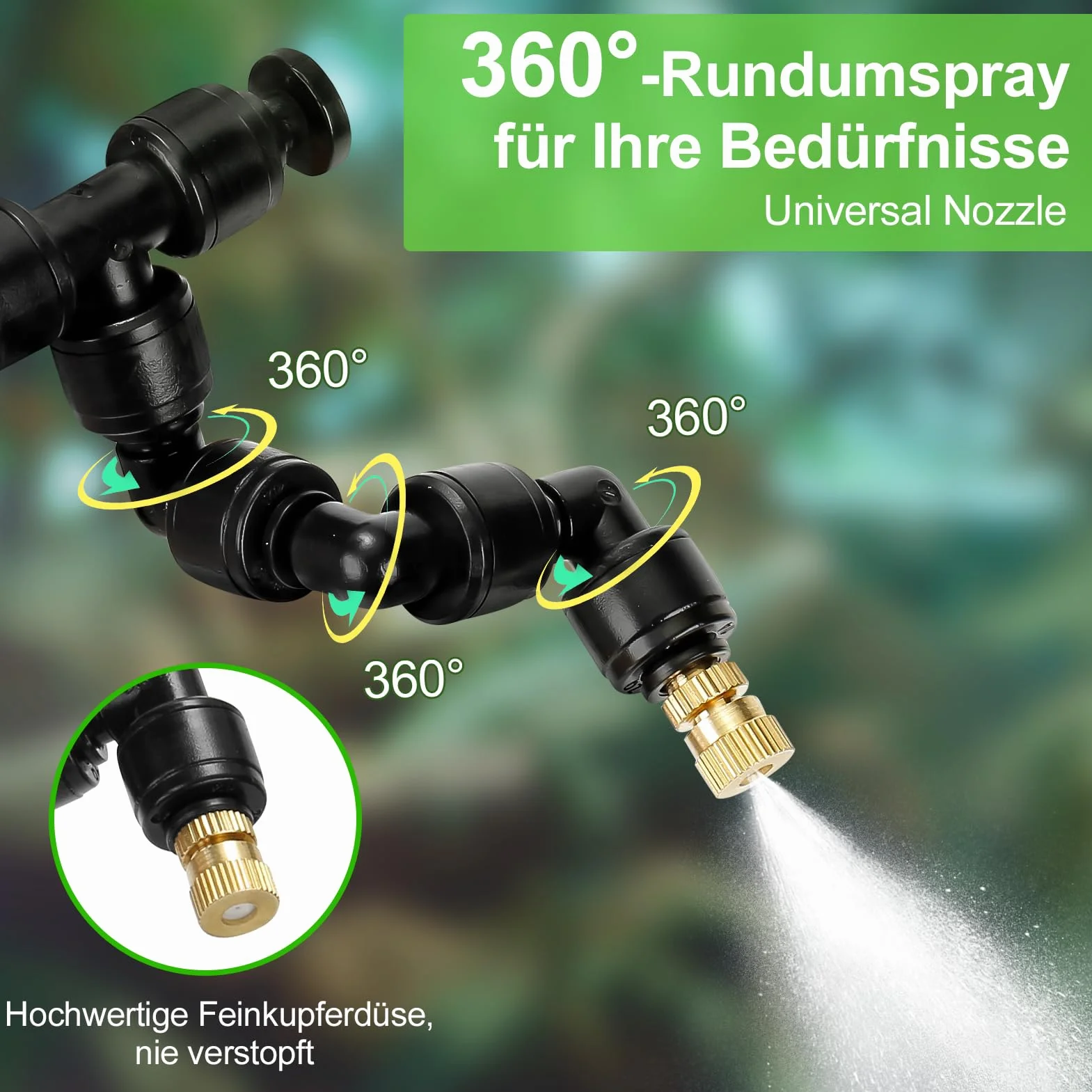 Inteligentny system zraszania terrarium zraszacz z dyszami regulowanymi 360°