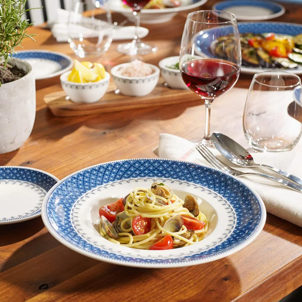 Villeroy und Boch Casale Blu talerz do zupy, porcelana premium, niebieski/biały, 25 cm