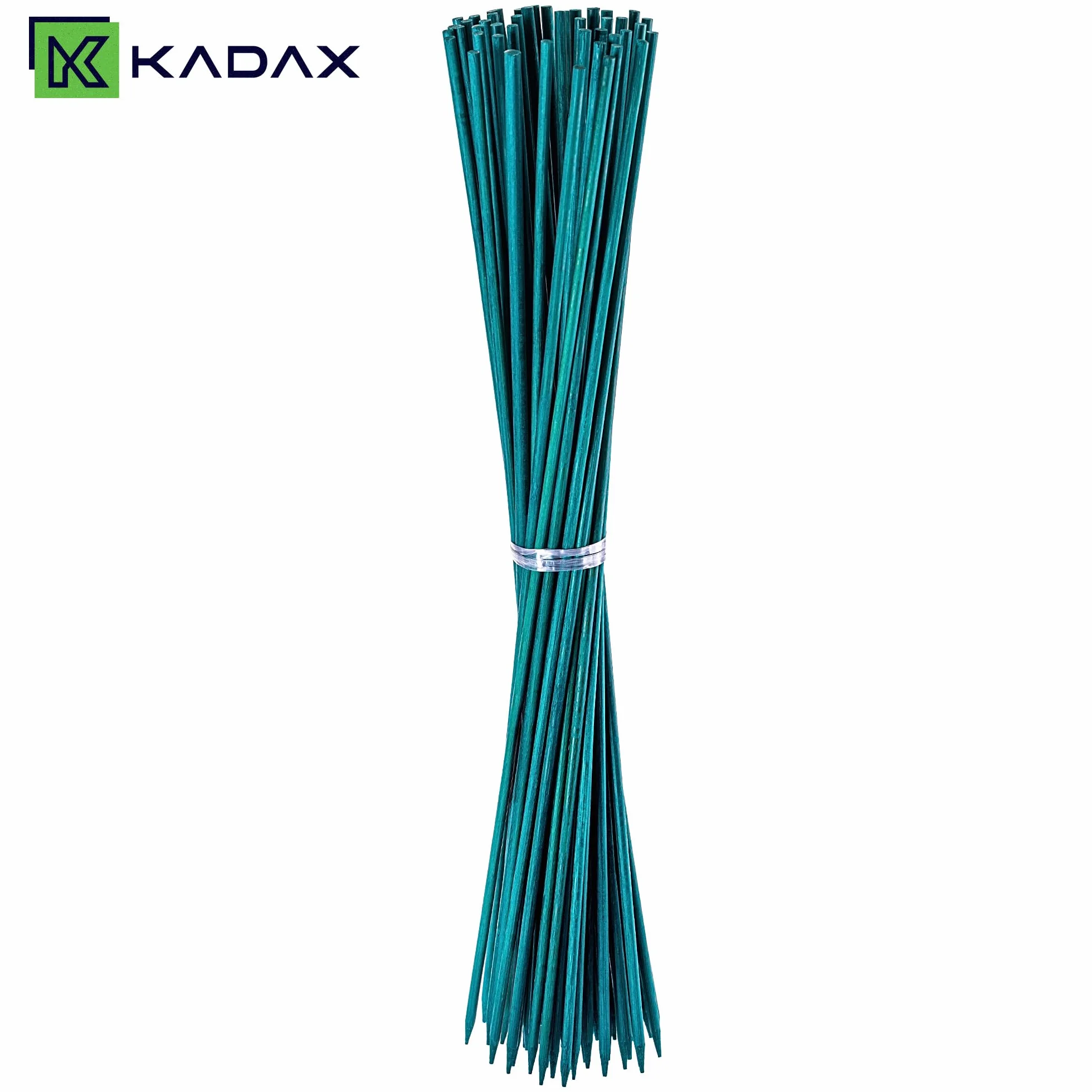 KADAX Kijki bambusowe 90 cm x 6 mm, zestaw 50 sztuk, kijki z bambusa, drewniane kijki jako podpórki dla sadzonek, kijki do kwiatów, wsparcie dla roślin pnących, kijki do pięcia się (zielone)