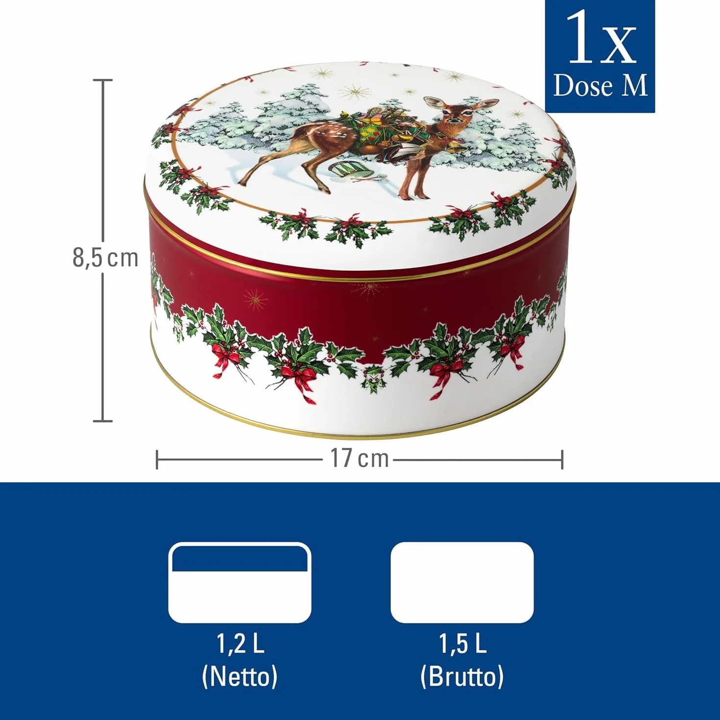 Villeroy & Boch Zimowy Kolaż Puszka na Ciastka, Wielokolorowy, 3 Elementy