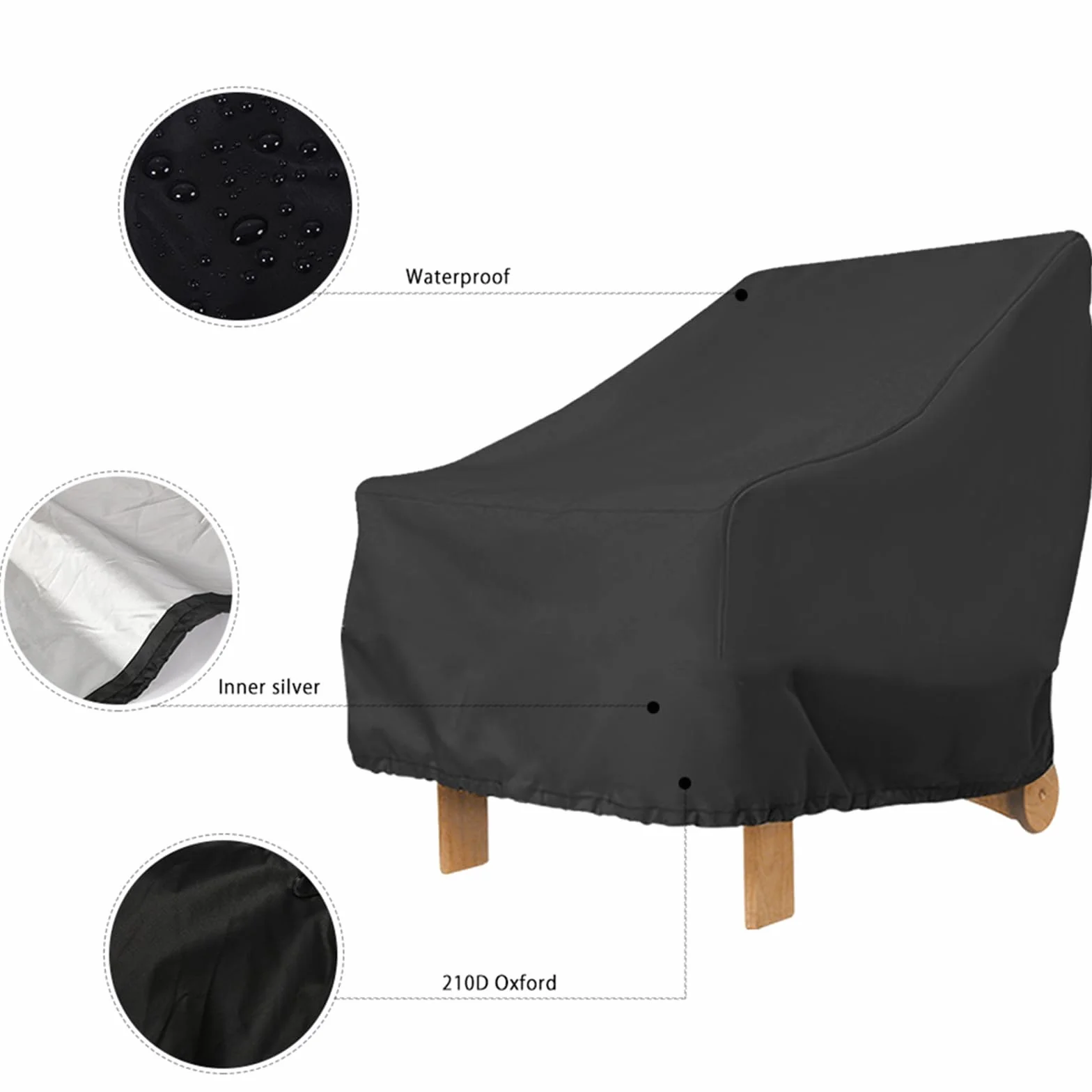 Adirondack pokrowiec na krzesło 80 x 85 x 91 cm, pokrowiec ochronny na krzesła ogrodowe 210D, wodoszczelny, odporny na promieniowanie UV, na krzesła balkonowe, krzesła ogrodowe