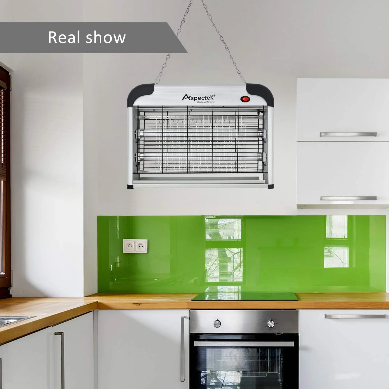 Aspectek Elektryczna pułapka na owady, 20 W, odporna na promieniowanie UV, skuteczna redukcja latających owadów, do użytku wewnątrz sypialni i ogrodu (Bug Zapper)