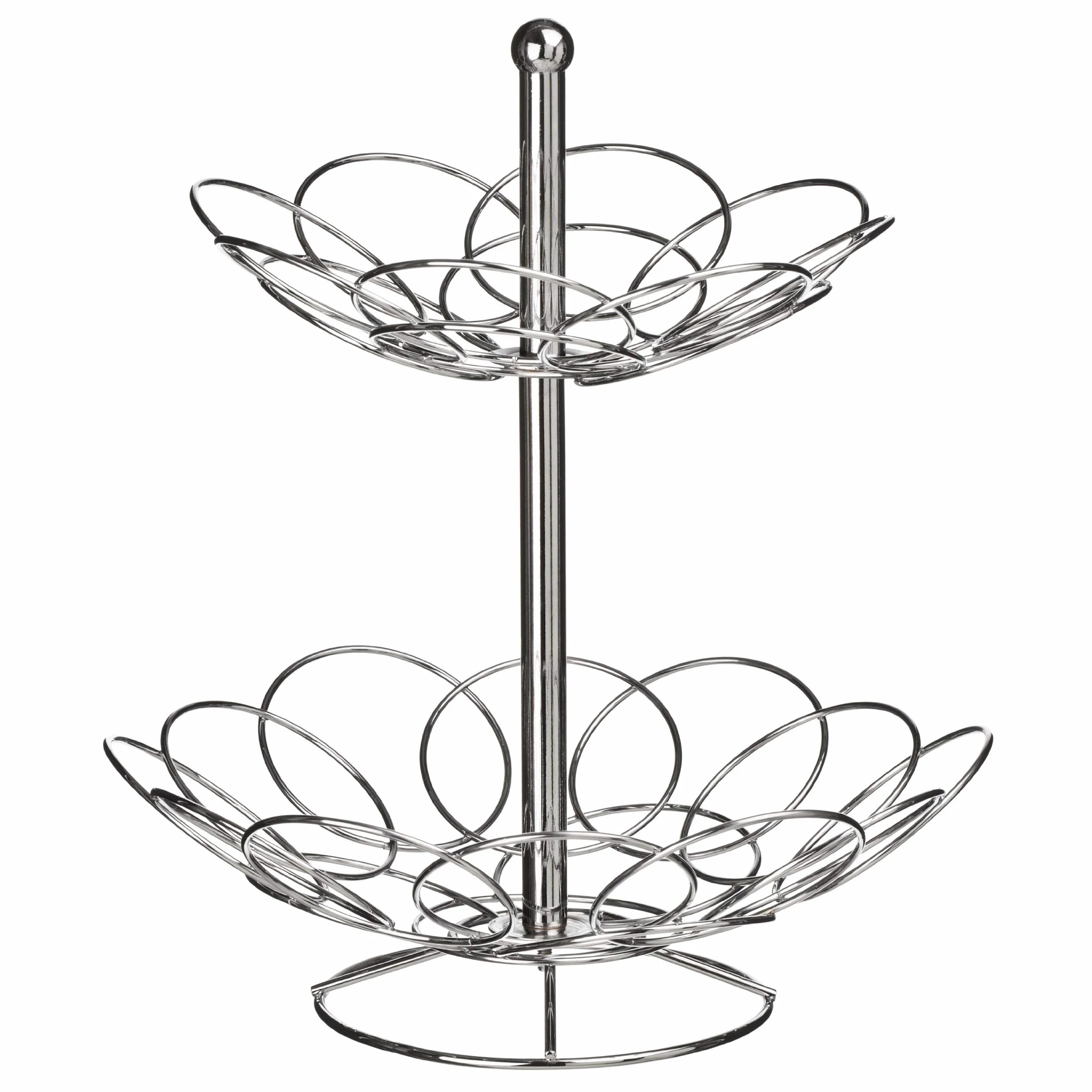 Premier Housewares 2-poziomowy kosz na owoce chromowane kosze na owoce kosz na warzywa przechowywanie owoców kosz na owoce i warzywa stojak na warzywa stojak przechowywanie owoców warzyw
