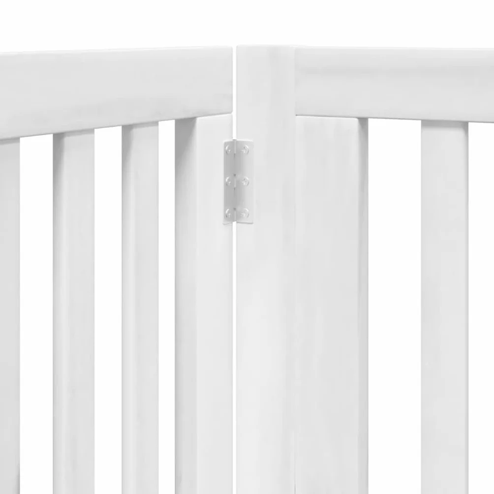 vidaXL Składana bramka dla psa, z drzwiami, 4 panele, biała, 320 cm, bramka dla zwierząt, bramka bezpieczeństwa dla psów, bramka bezpieczeństwa dla psa