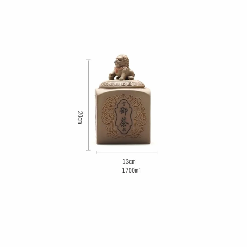 HLTYGWX Pojemnik na herbatę ceramiczny luzem pojemnik do przechowywania herbaty słoik chiński Retro jadeitowa uszczelka słoik na herbatę gruba słój na herbatę czarna herbata szczelnie zamykany słoik