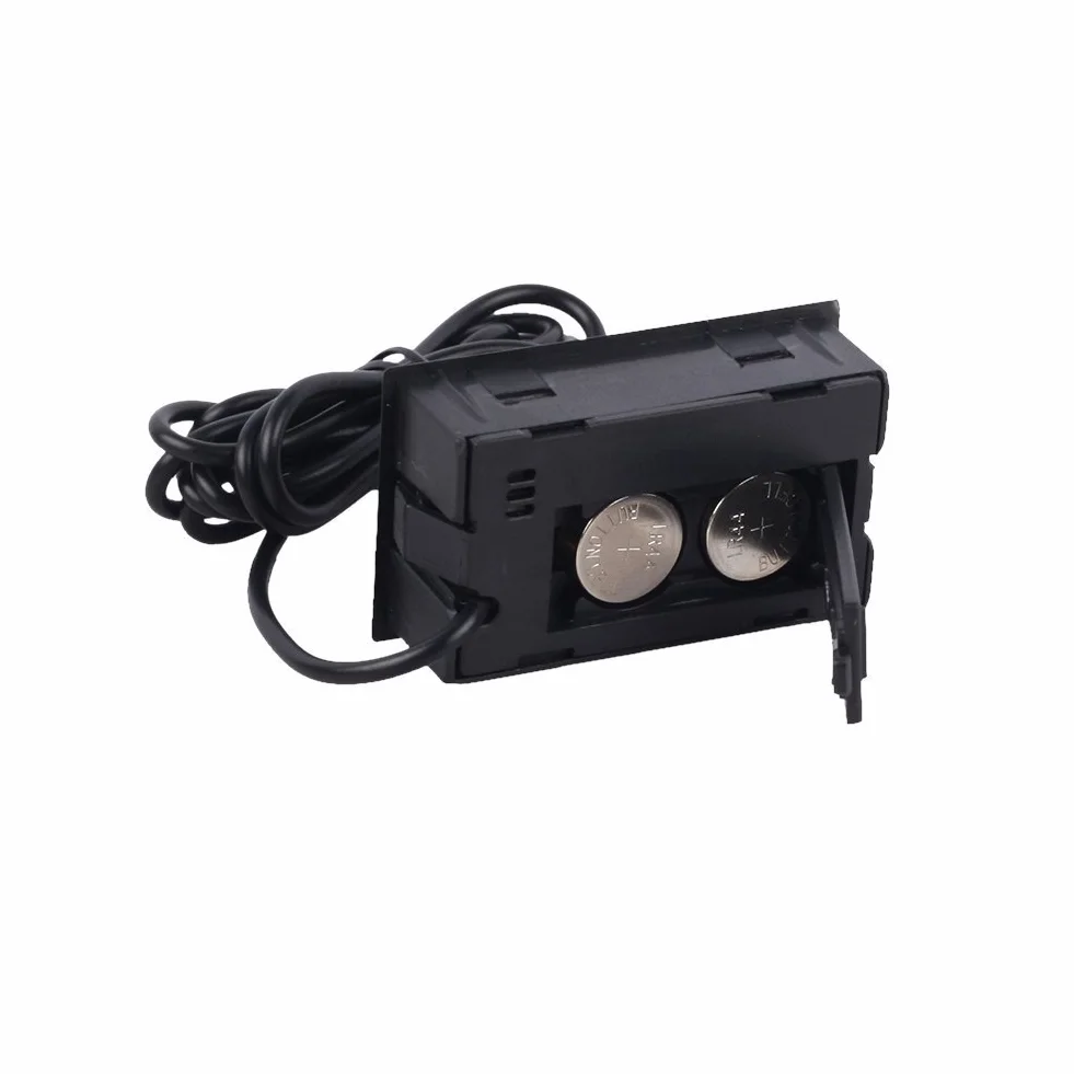 2-w-1 cyfrowy LCD zintegrowany termometr higrometr z zewnętrznym do inkubatora gad akwarium drób - czarny