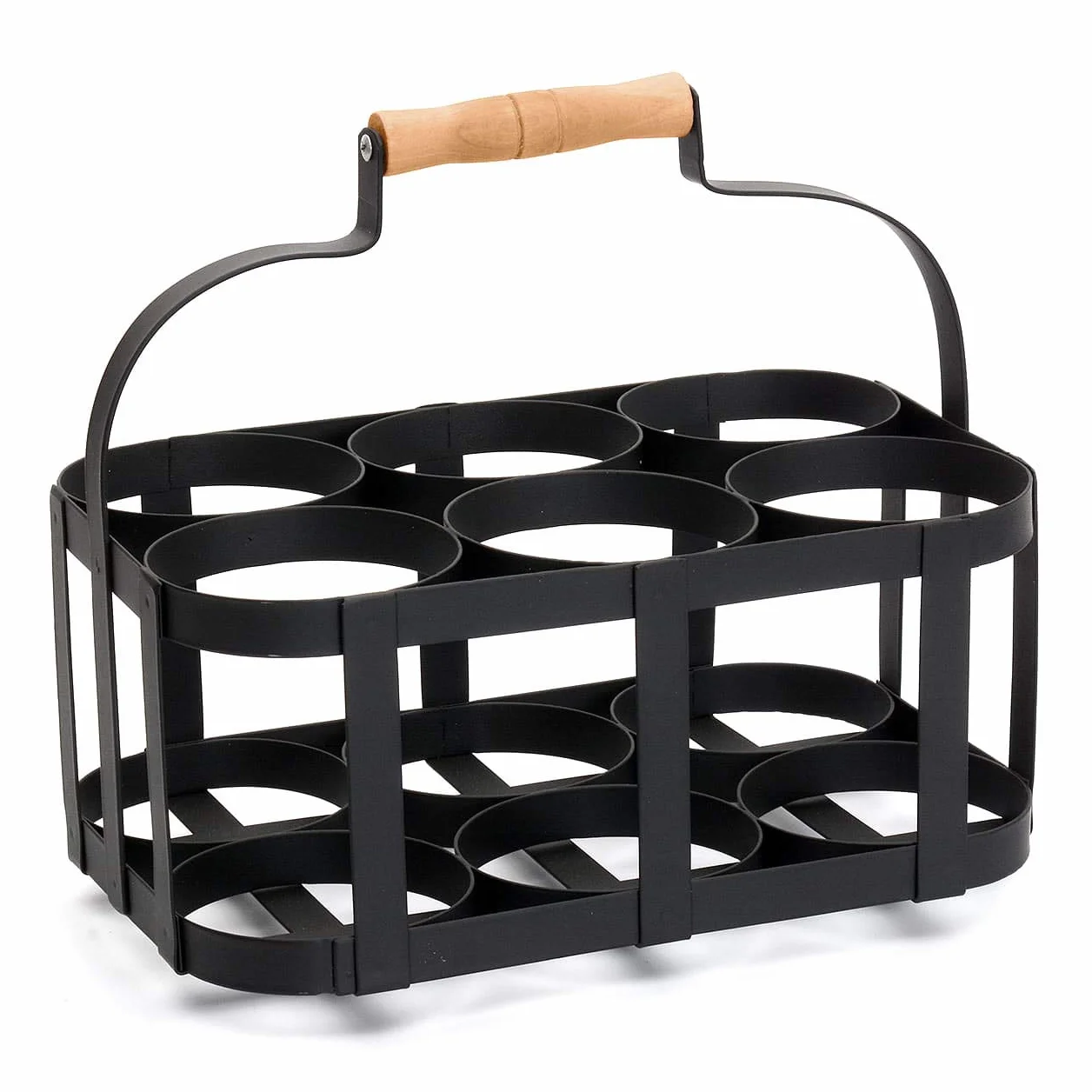 CKB LTD Uchwyt na butelkę na mleko, powlekany proszkowo, drut stalowy, metalowy, mieści 6 butelek na mleko, transporter, tradycyjny, 25 x szer. 27 x gł. 19 cm