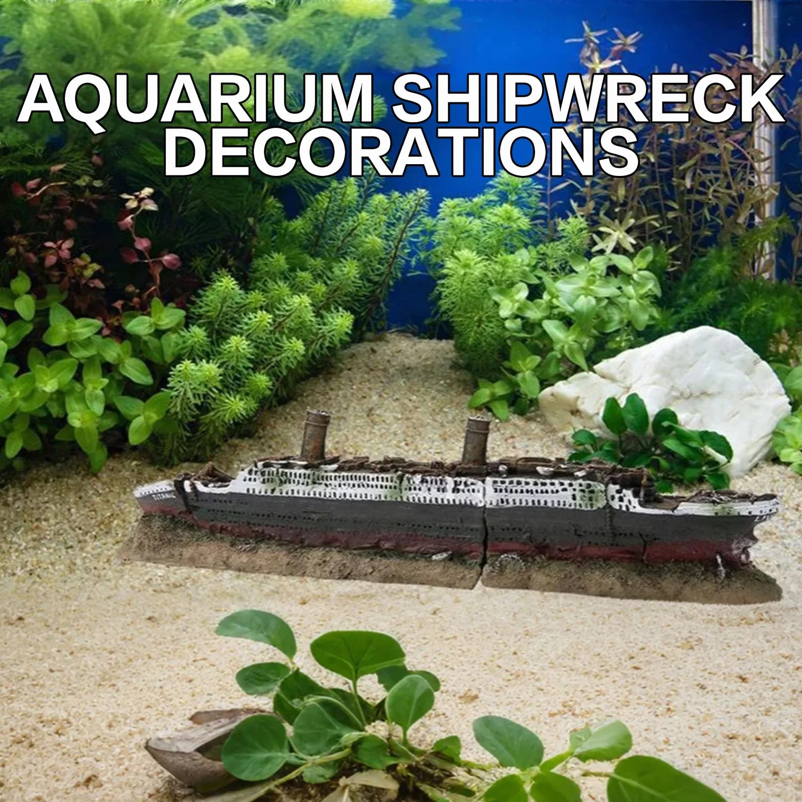 Titanic Model Wraku Statku Dekoracja Akwarium Ornament Ozdoby