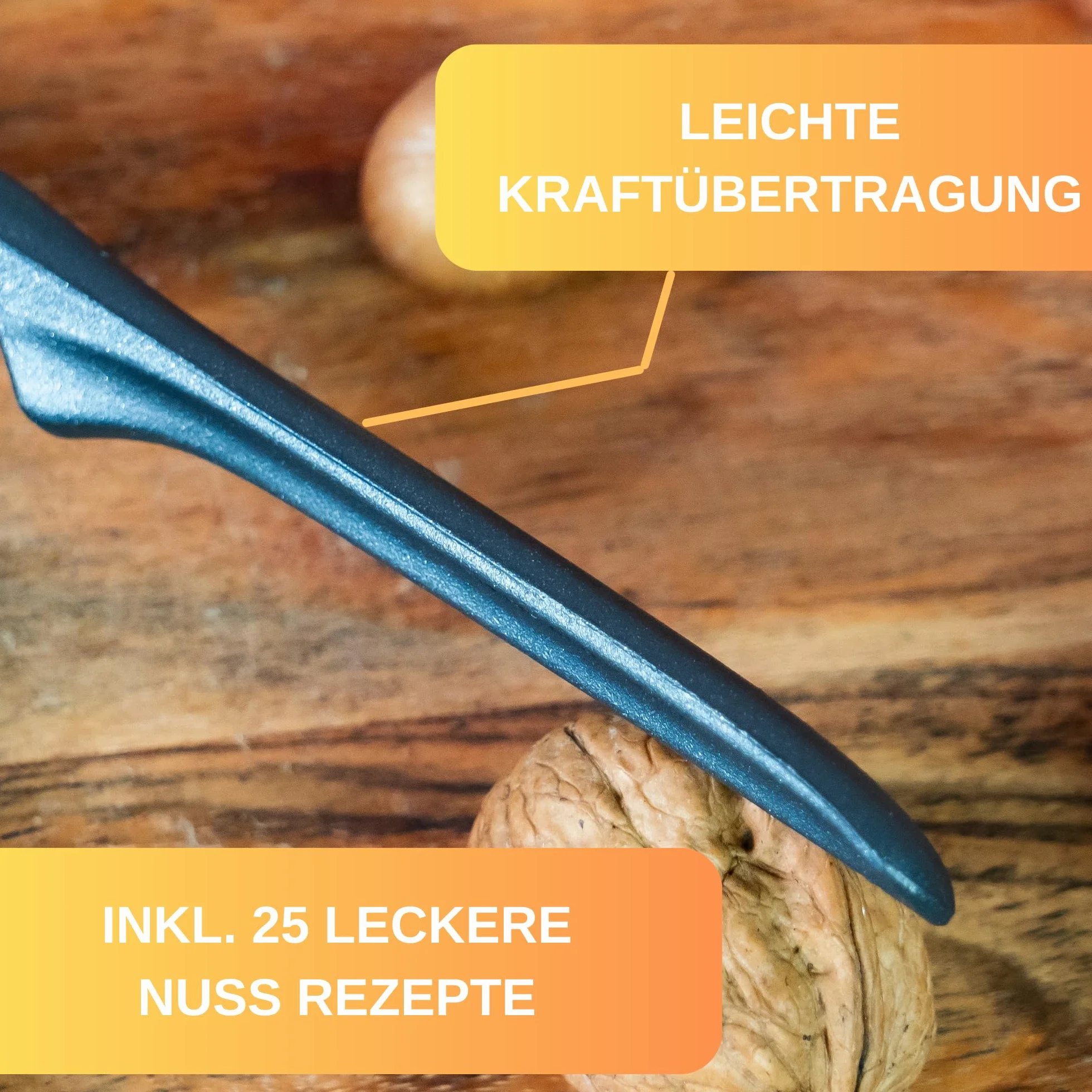 Thiru Dziadek do orzechów – idealny do orzechów włoskich – łamanie bez kruszenia rdzenia – dziadek do orzechów włoskich w zestawie e-book z przepisami – Made in Germany (Basic Antracyt)