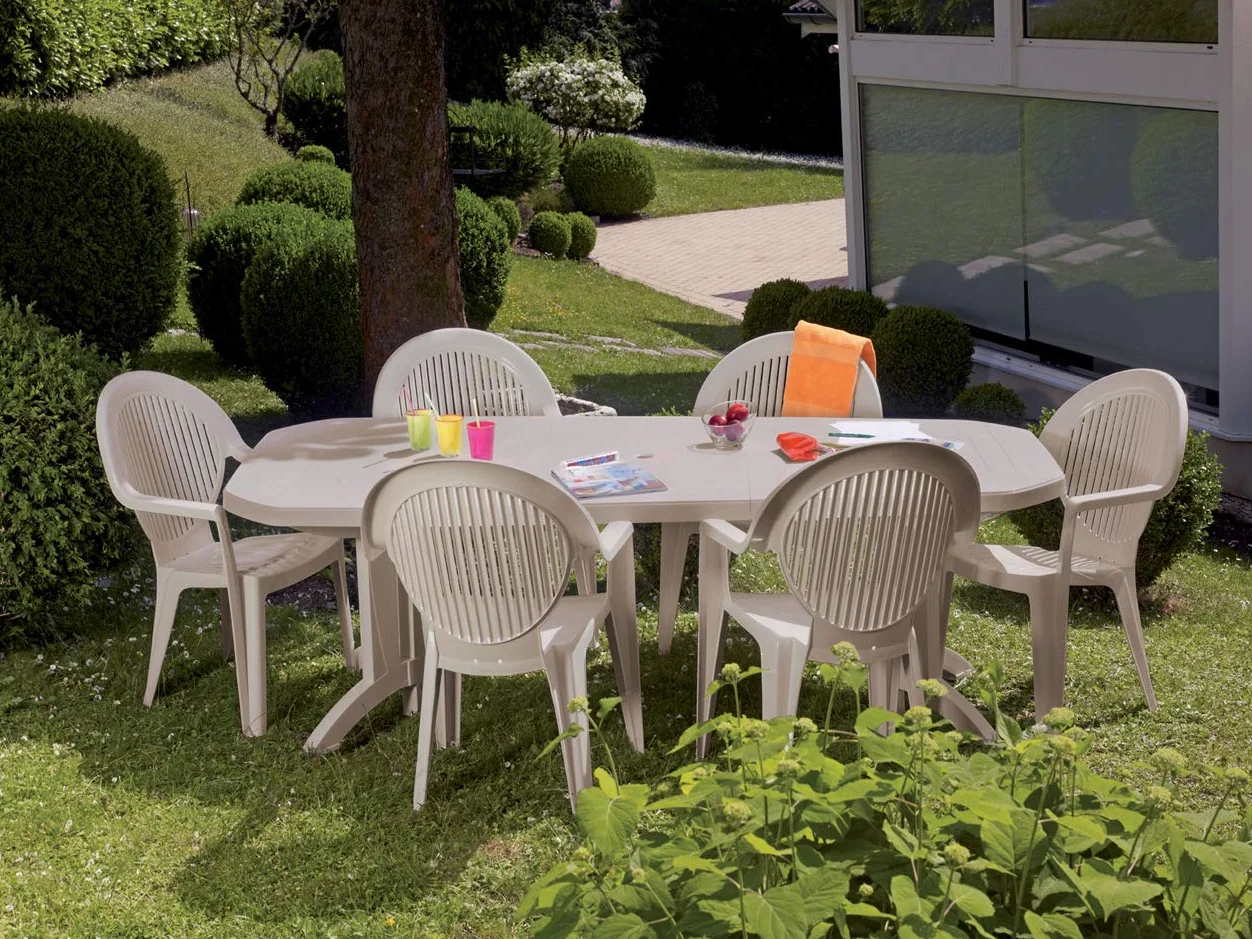 Grosfillex Fidji Evolution fotel sztaplowany, len, 59 x 58 x 91 cm