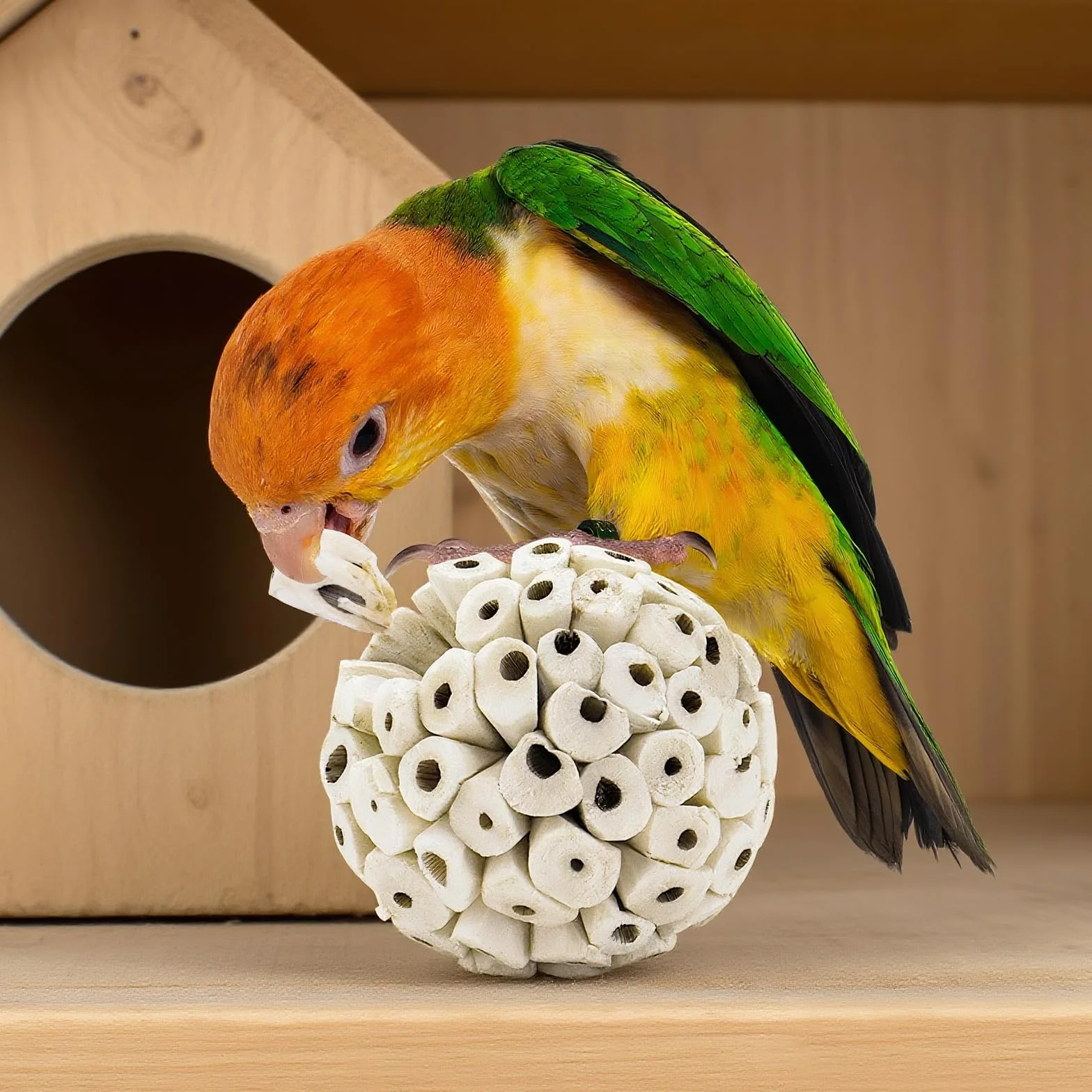 Naturalne kulki Sola zabawka do żucia dla papugi Budgie Finch ara